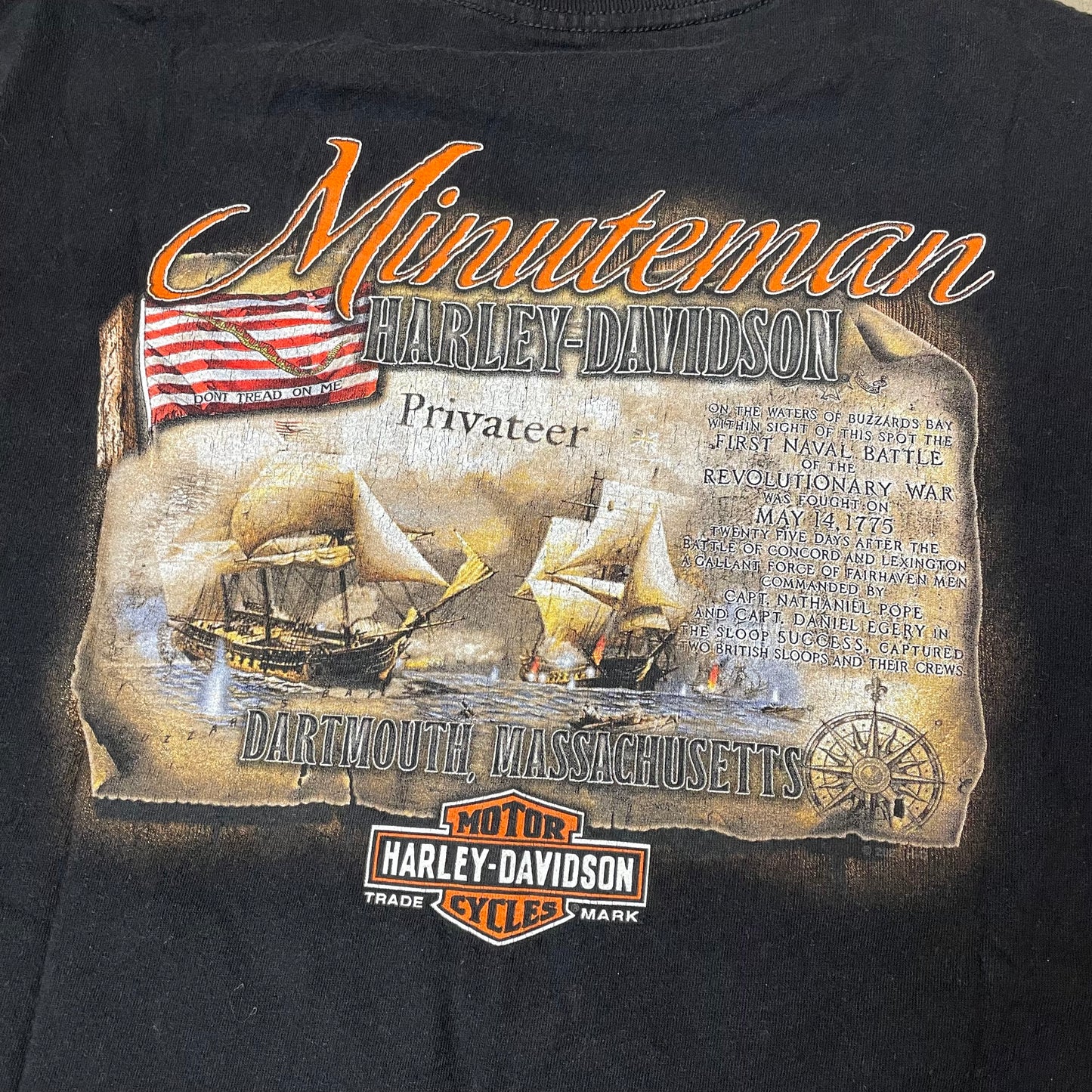 (L) 2021 Harley Davidson Biker Skull Tshirt schwarz Minuteman
