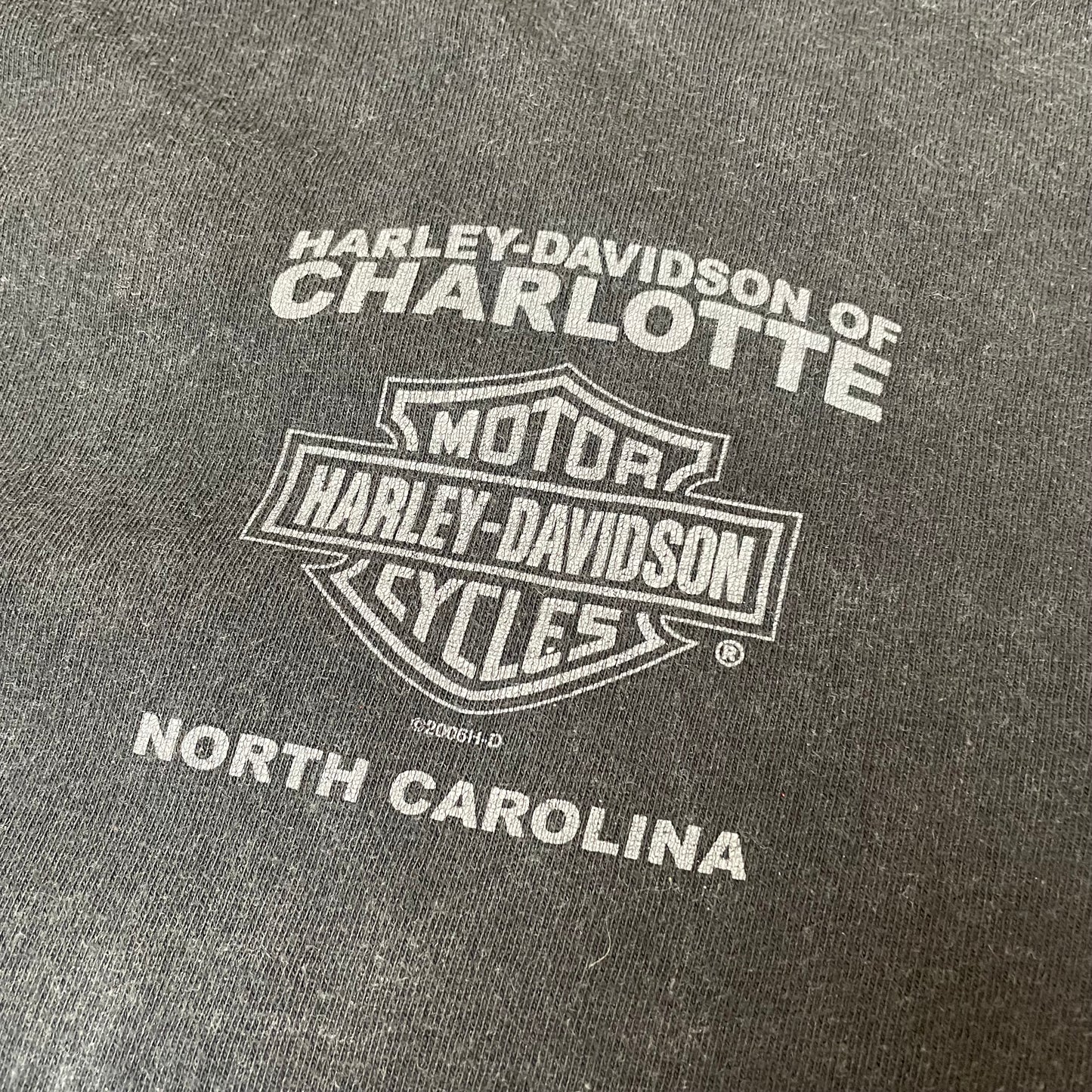 (XXL) 2006 Harely Davidson Longsleeve Langarm Shirt Charlotte Skull Schwarz