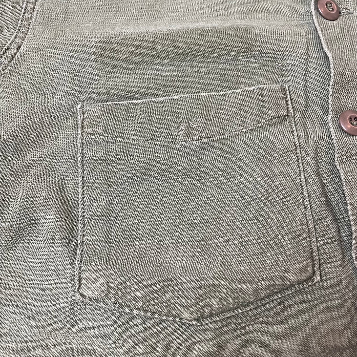 (M-L) 1970s OG107 Cotton Sateen US Army Hemd grün