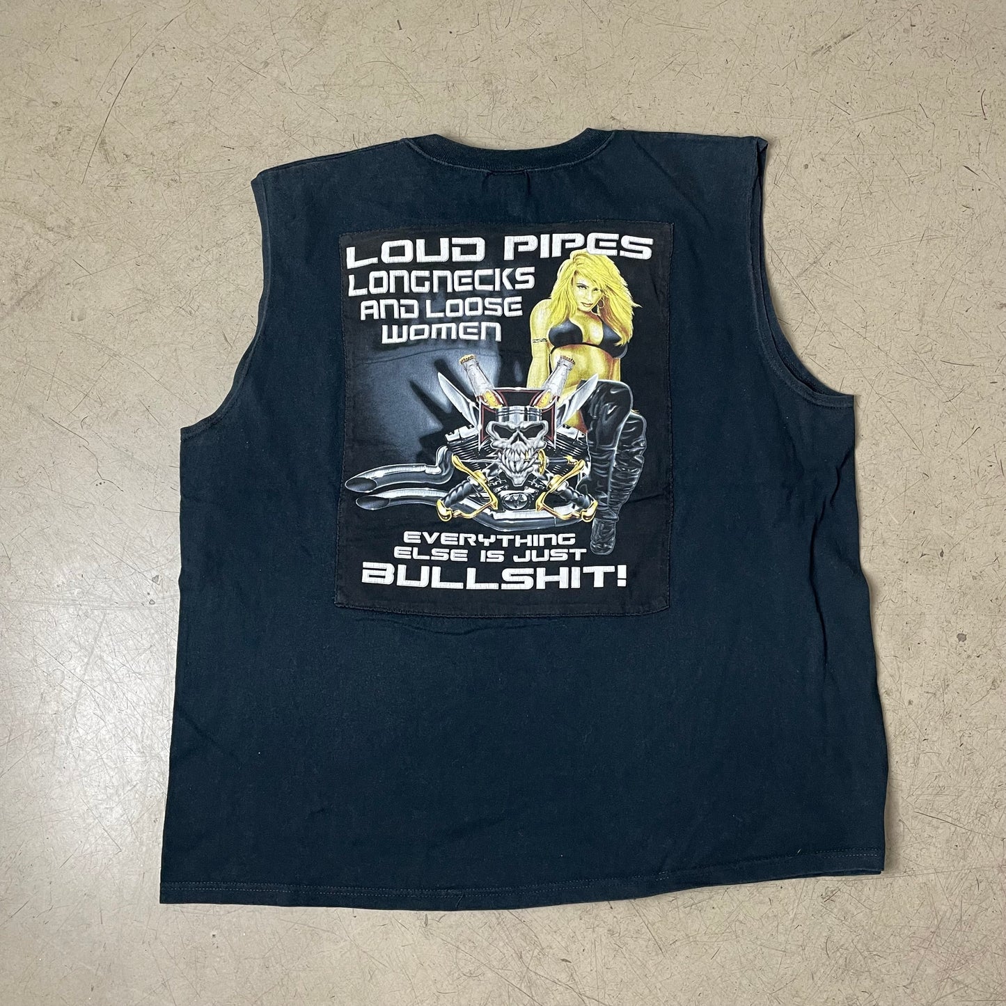 (XXL) Anvil Biker Sleeveless Shirt Schwarz