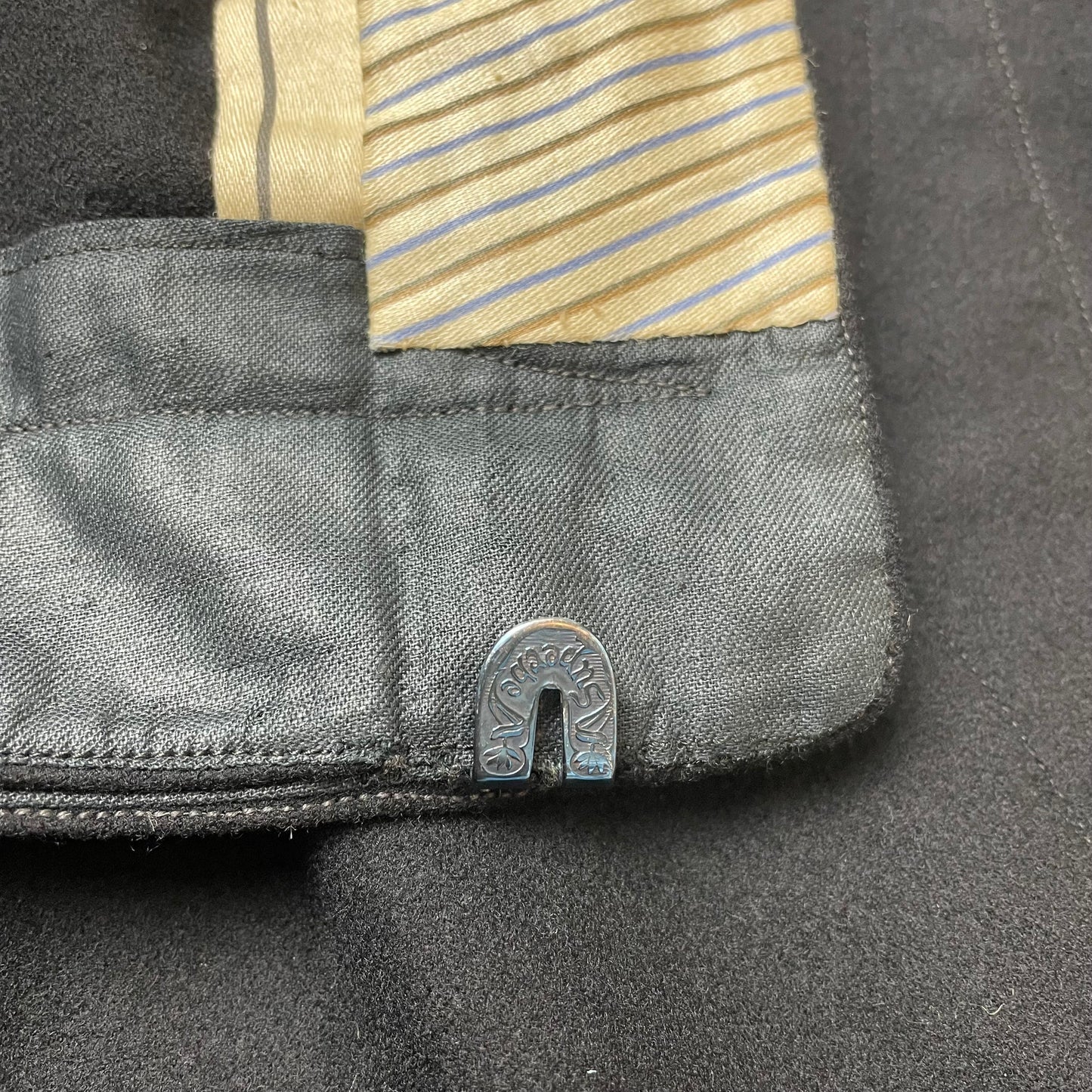 (XL) Vintage 1950-1960s Work Pants European Workwear black Gr.52 Schurwolle