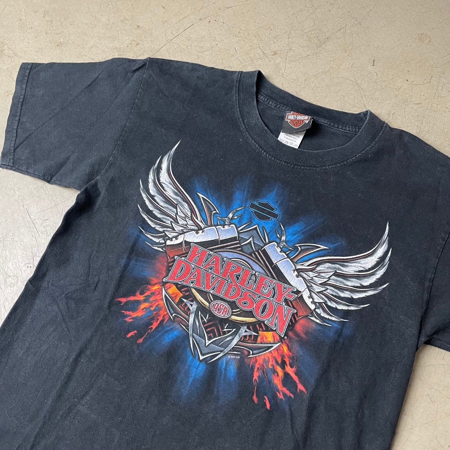 (M) 2007 Harley Davidson Tshirt Orlando schwarz Pin Up Girl