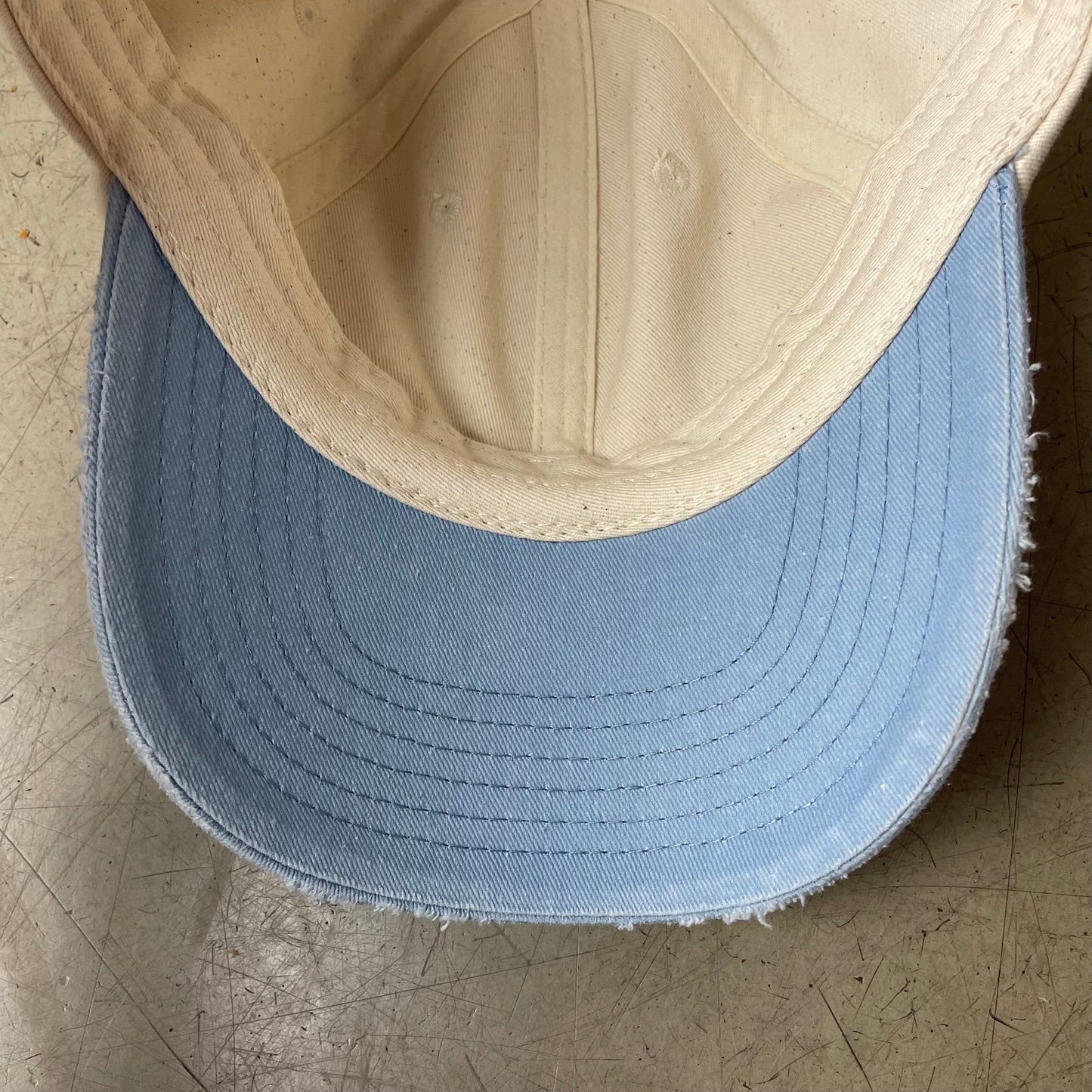 925 Sterling Silver Antik Vintage Pin Canvas Cap blue beige
