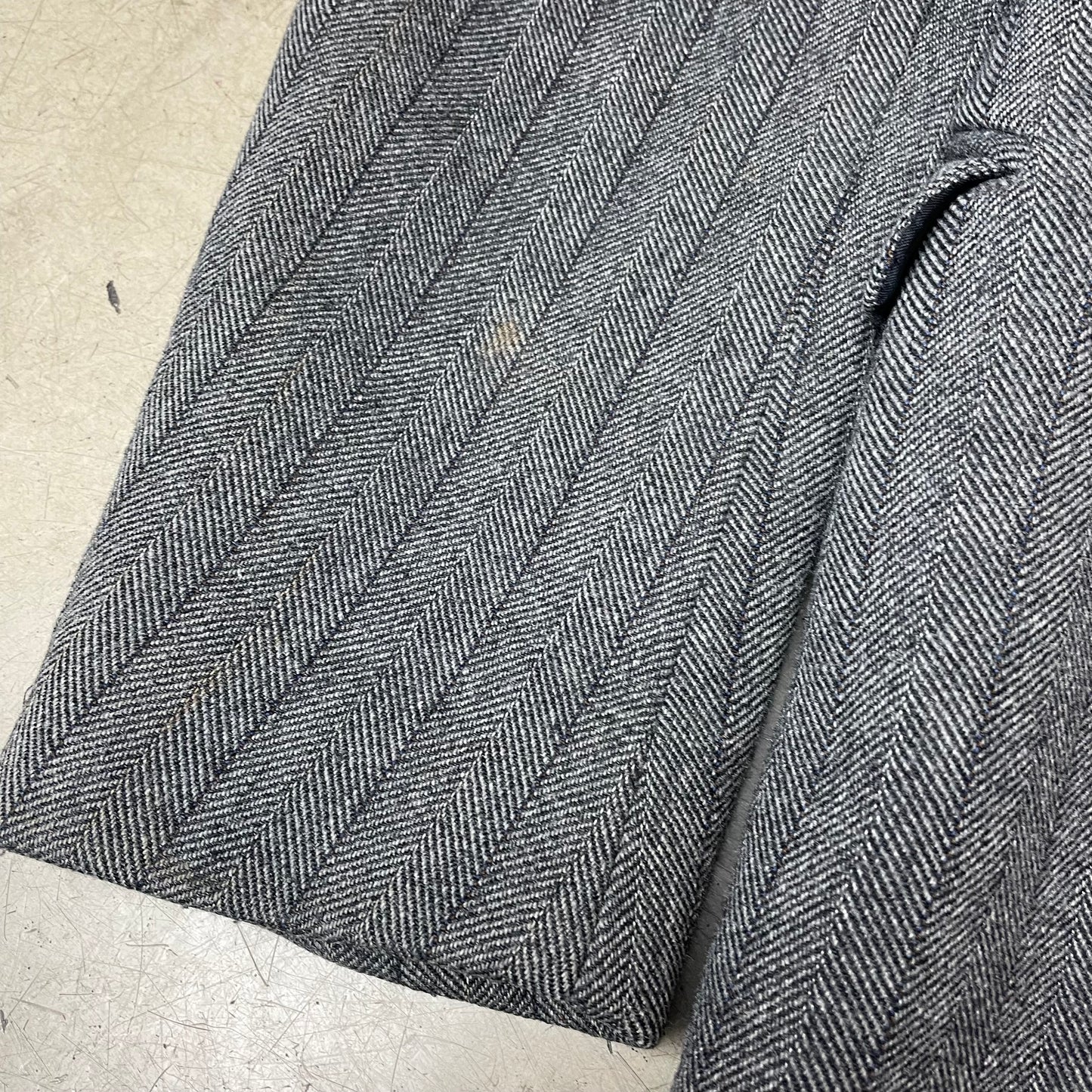 (M-L) Miu Miu Wollmantel grau gestreift Schurwolle Gr.52
