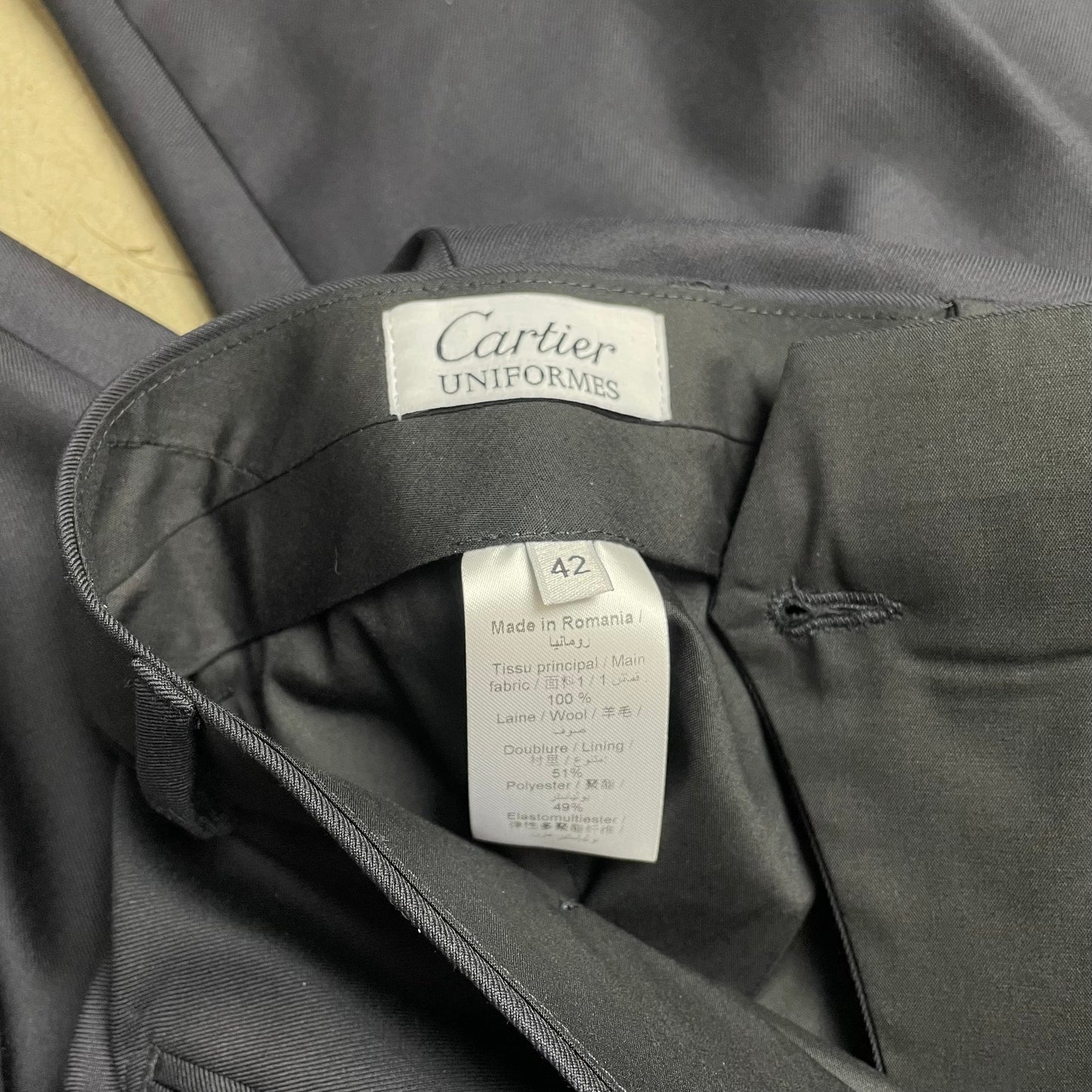 (L) Rare Cartier Uniforms Anzughose Navy dunkelblau 42