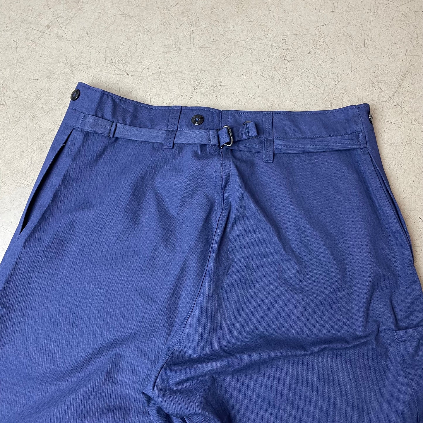 (XL) Vintage European Work Pants Blau French verstellbar