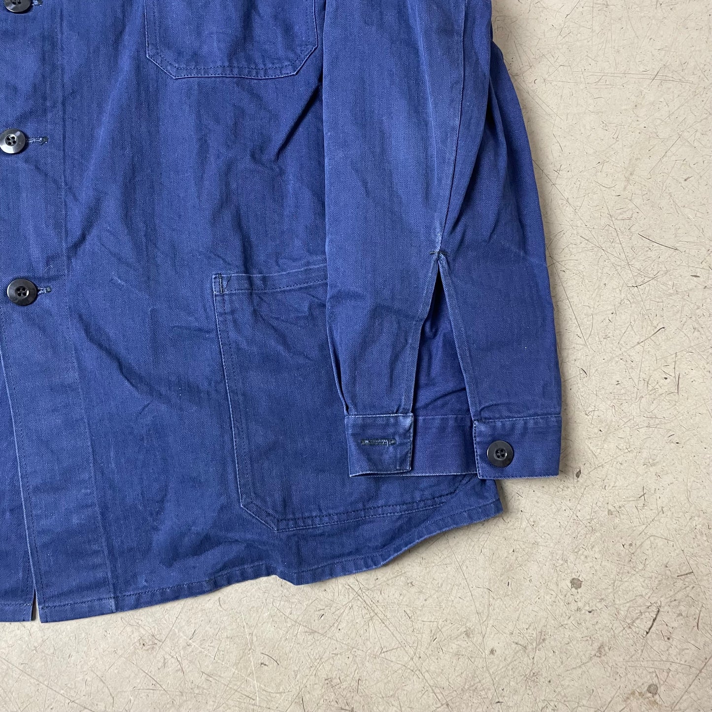 (XL) Vintage French Work Shirt Hemd blau