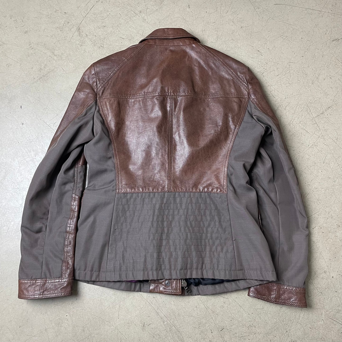 (M-L) Wmn Etro Lederjacke Canvas braun 46