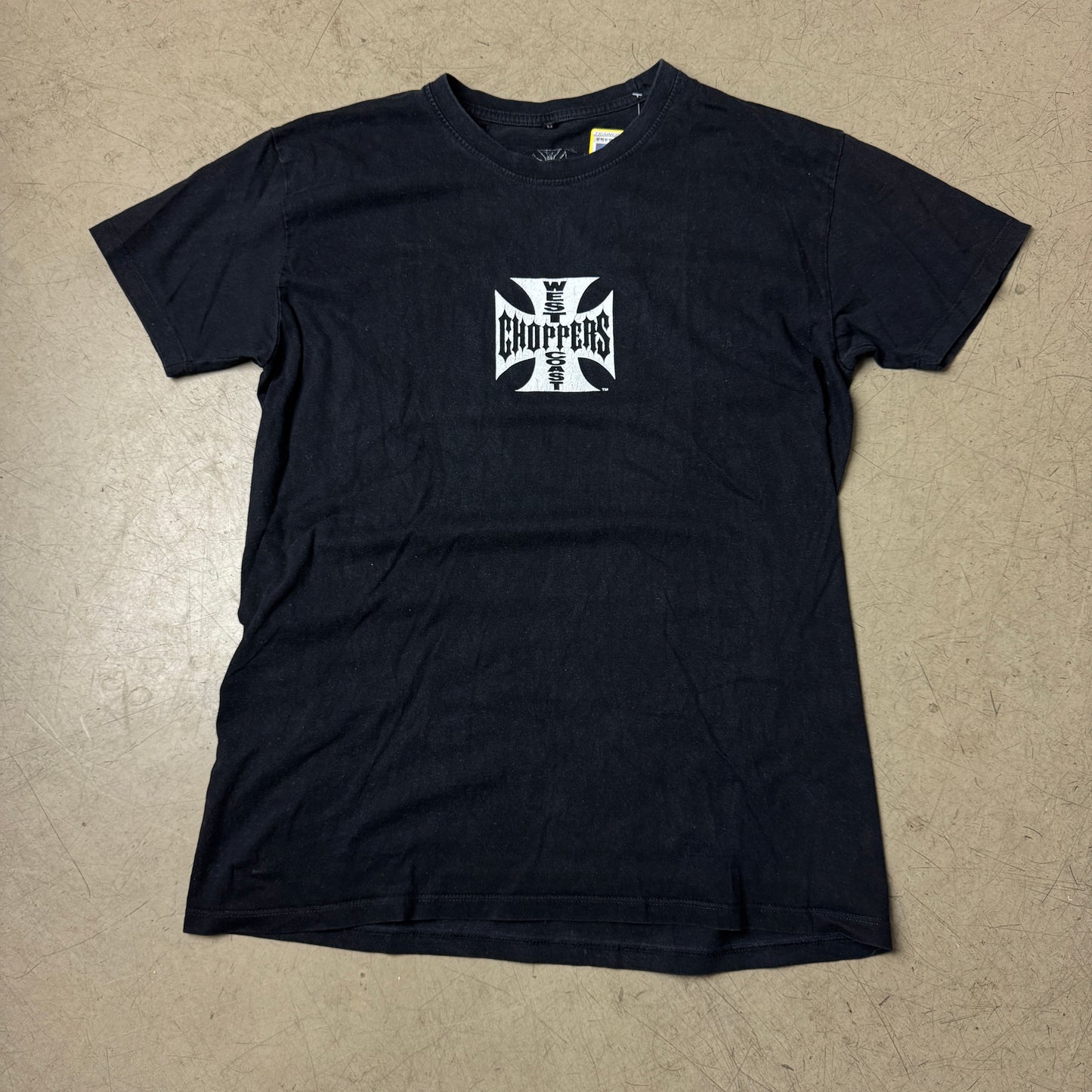 (M) Faded Choppers Big Logo Biker T-Shirt