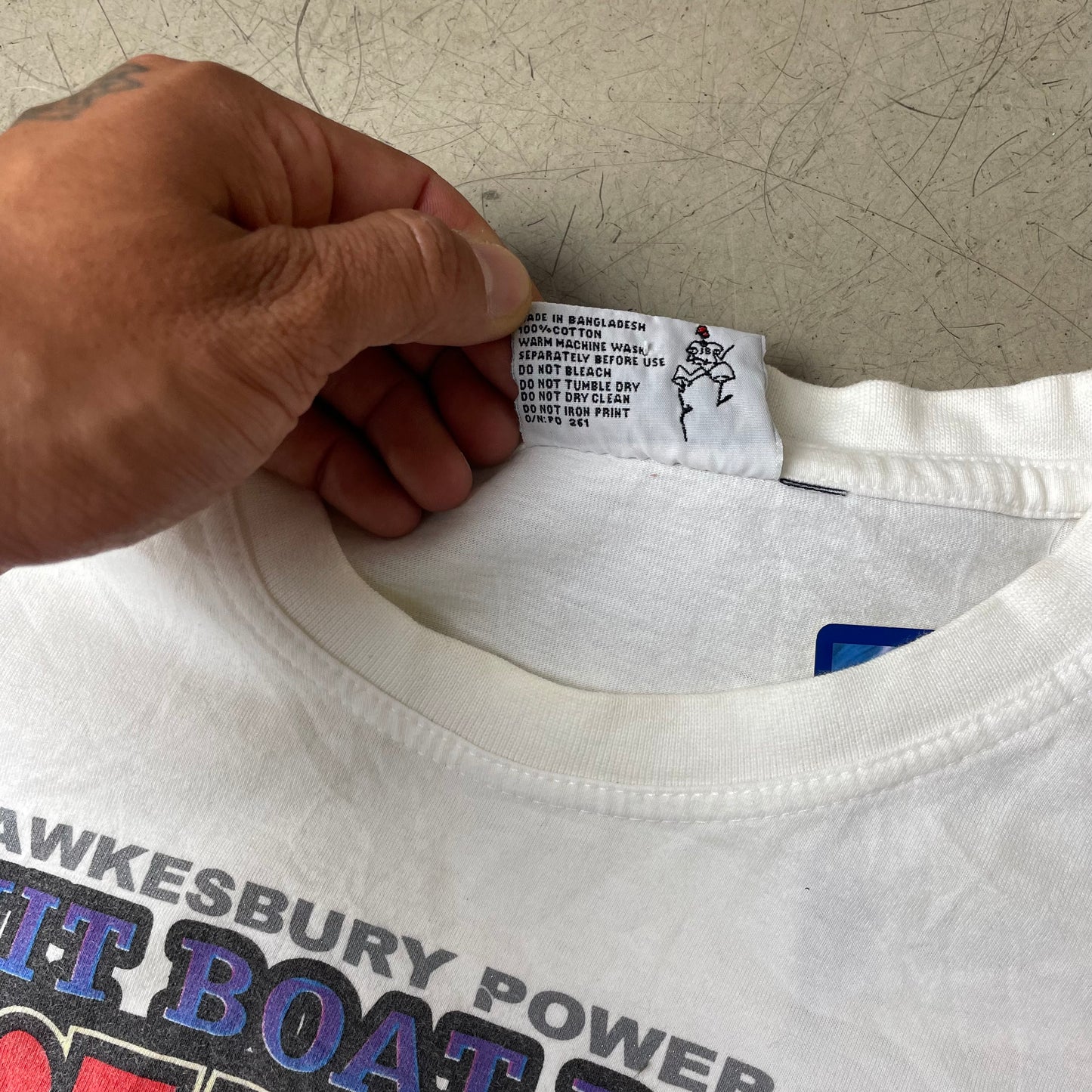 (S) Vintage Speed Boat Liquid Quarter Mile Tshirt weiß