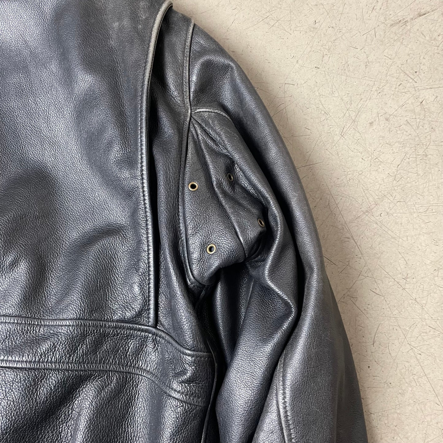 (L) Vintage Mauritius Lederjacke schwarz