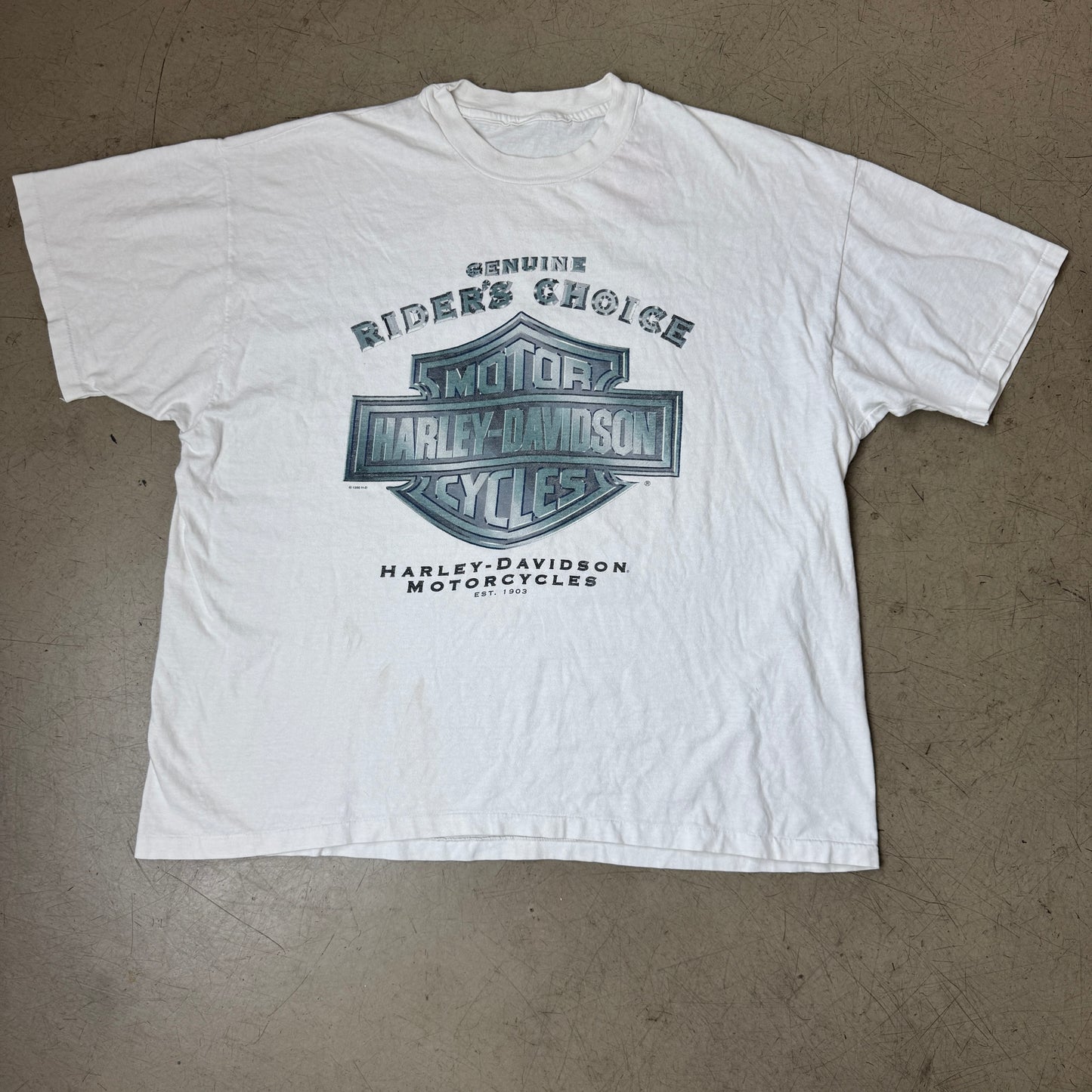 (XL) 1990s Harley Davidson Italia Single Stitch Big Logo T-Shirt weiß