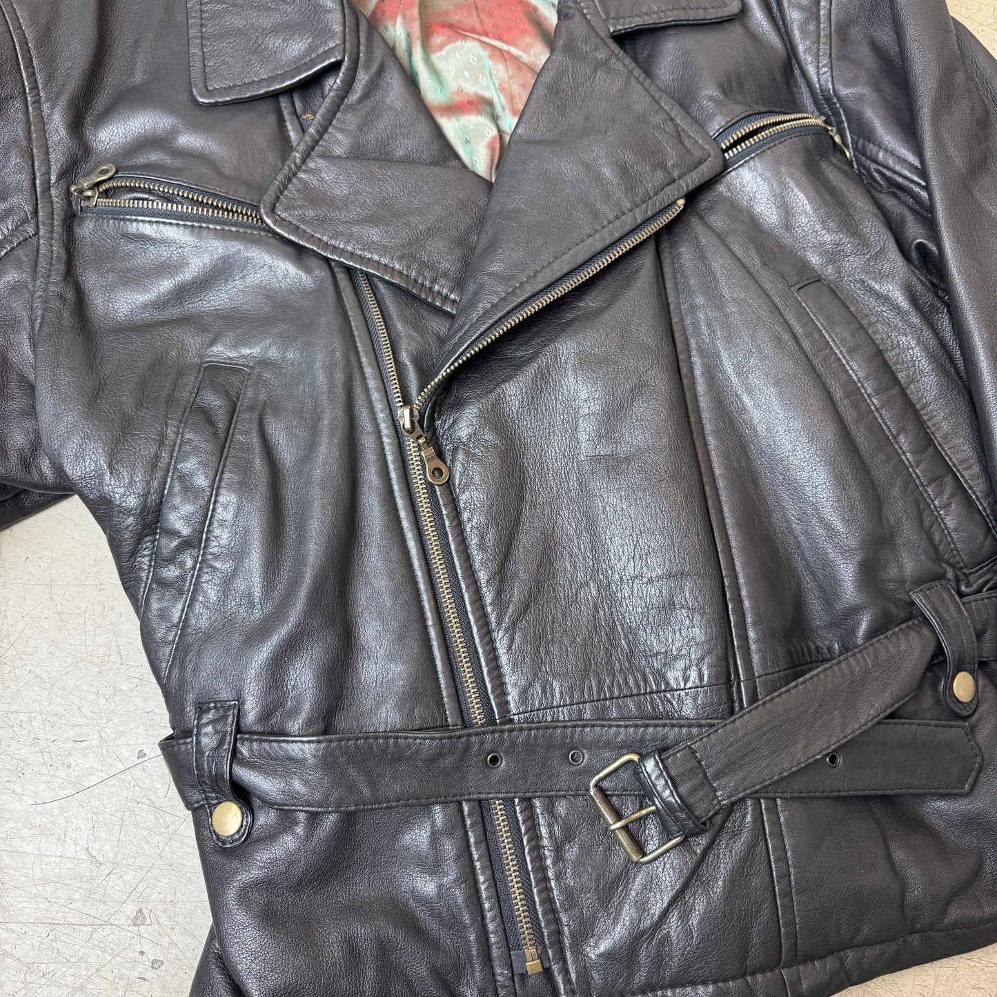 (M) Biker Lederjacke schwarz