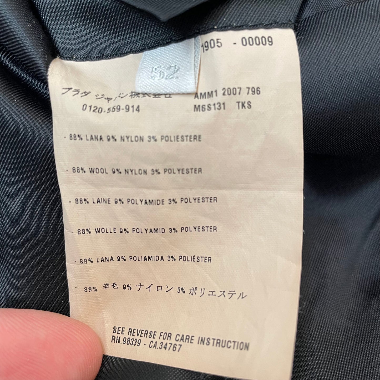 (M-L) Miu Miu Wollmantel grau gestreift Schurwolle Gr.52
