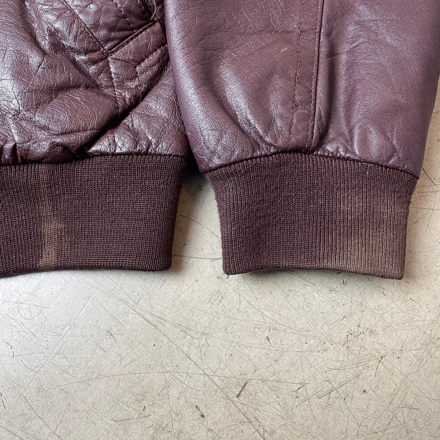 (M) Leder Bomberjacke dunkelrot Burgundy