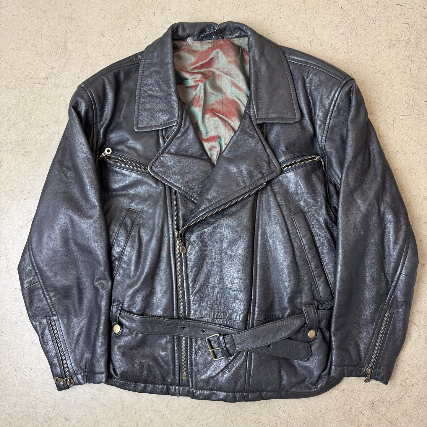 (M) Biker Lederjacke schwarz