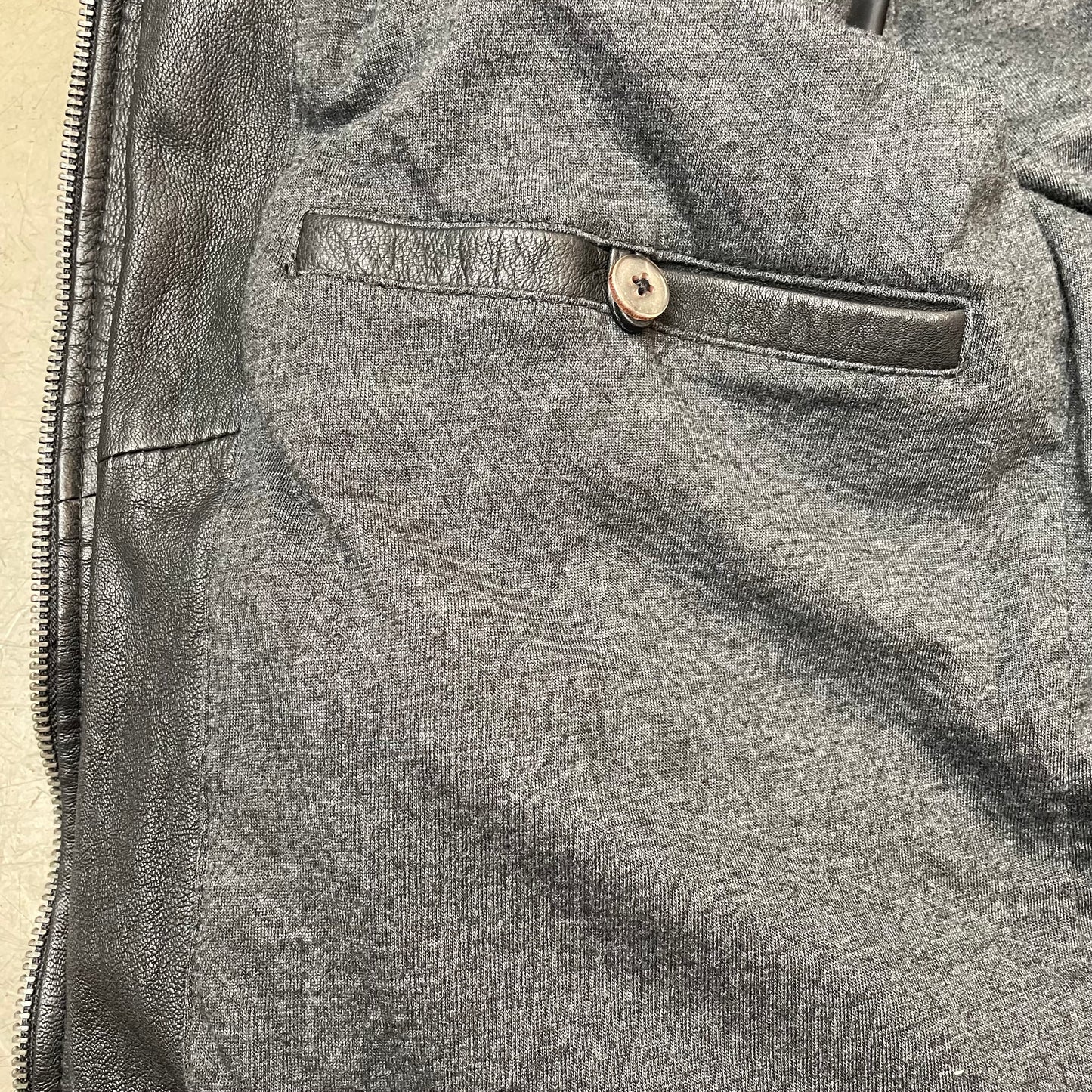 (L) Gipsy Racing Lederjacke grün schwarz