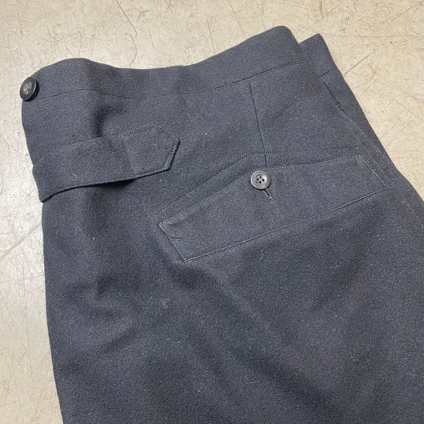 (XL) Vintage 1950-1960s Work Pants European Workwear black Gr.52 Schurwolle