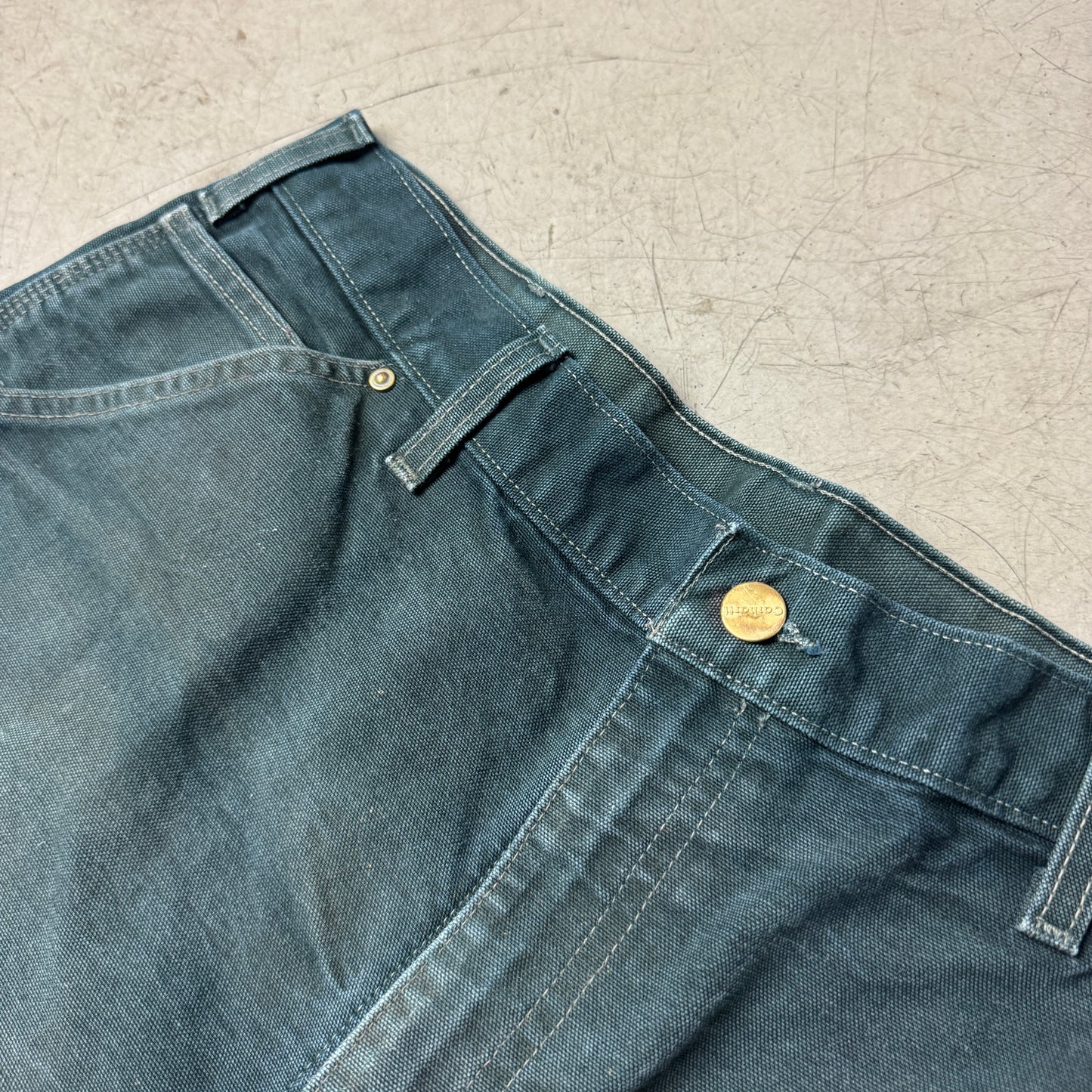 (XL) Vintage Faded Black Carhartt Double Knee Carpenter Pants W36/L34