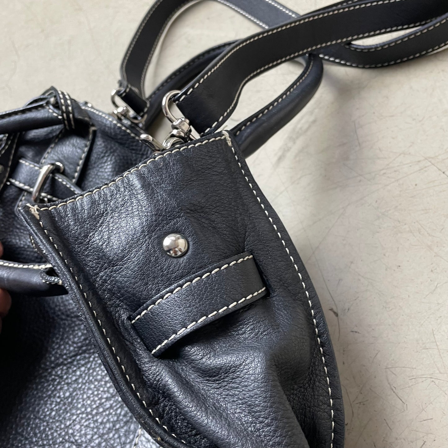 Abro Leder Handtasche Bag schwarz
