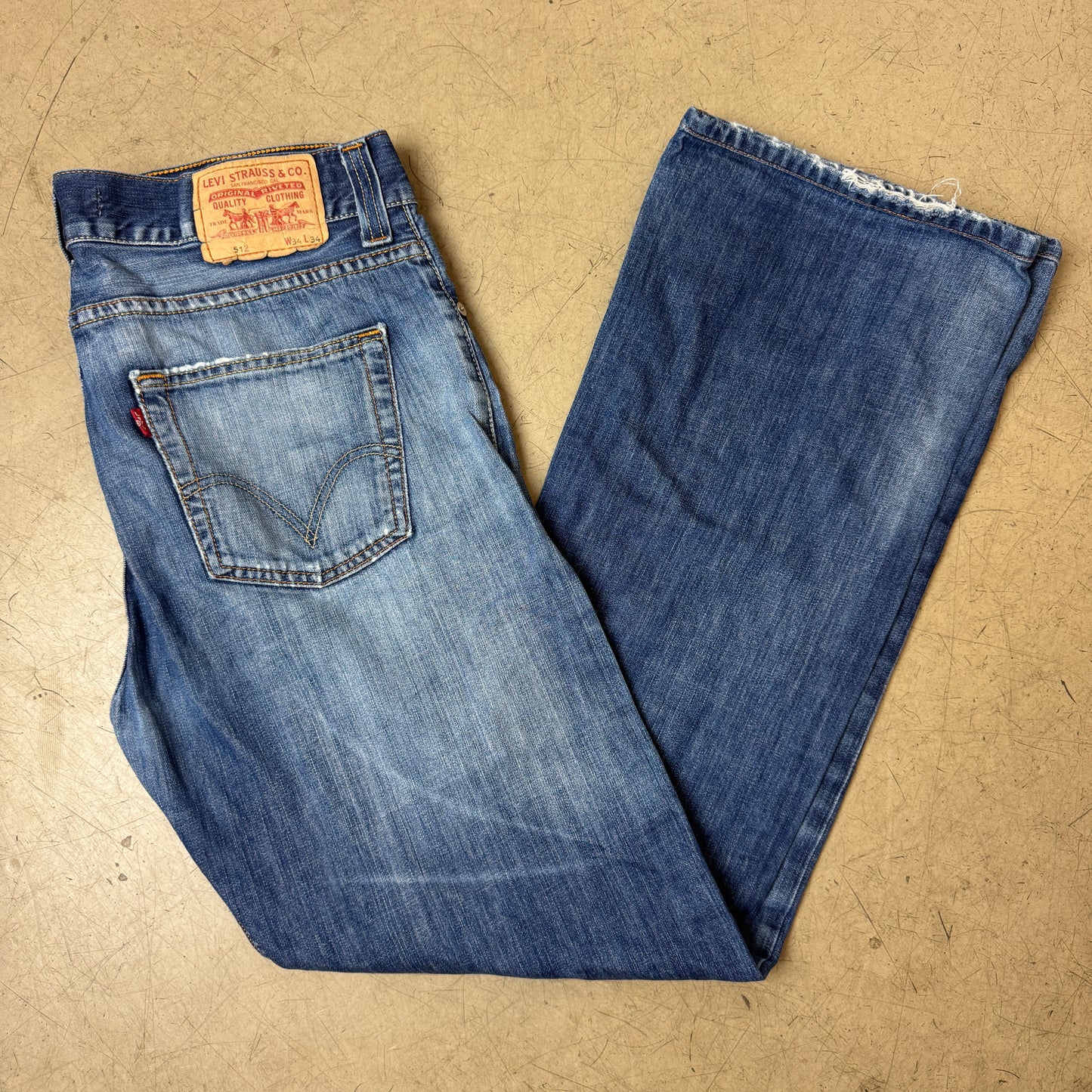 (XL) Faded Levi’s 512 Bootcut Jeanshose blau W34/L34