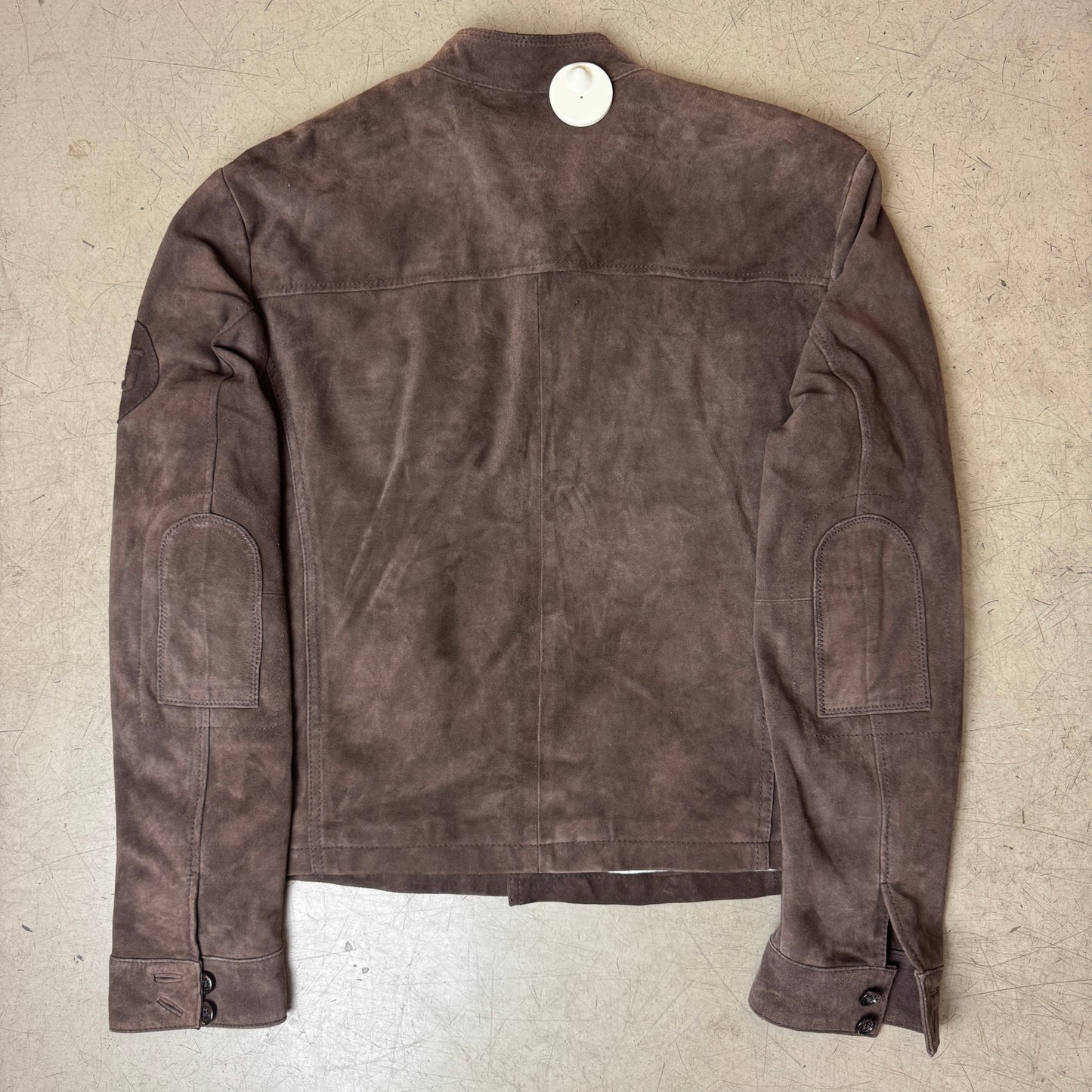 (L) Armani Jeans Wildleder Jacke hüftlang dunkelbraun