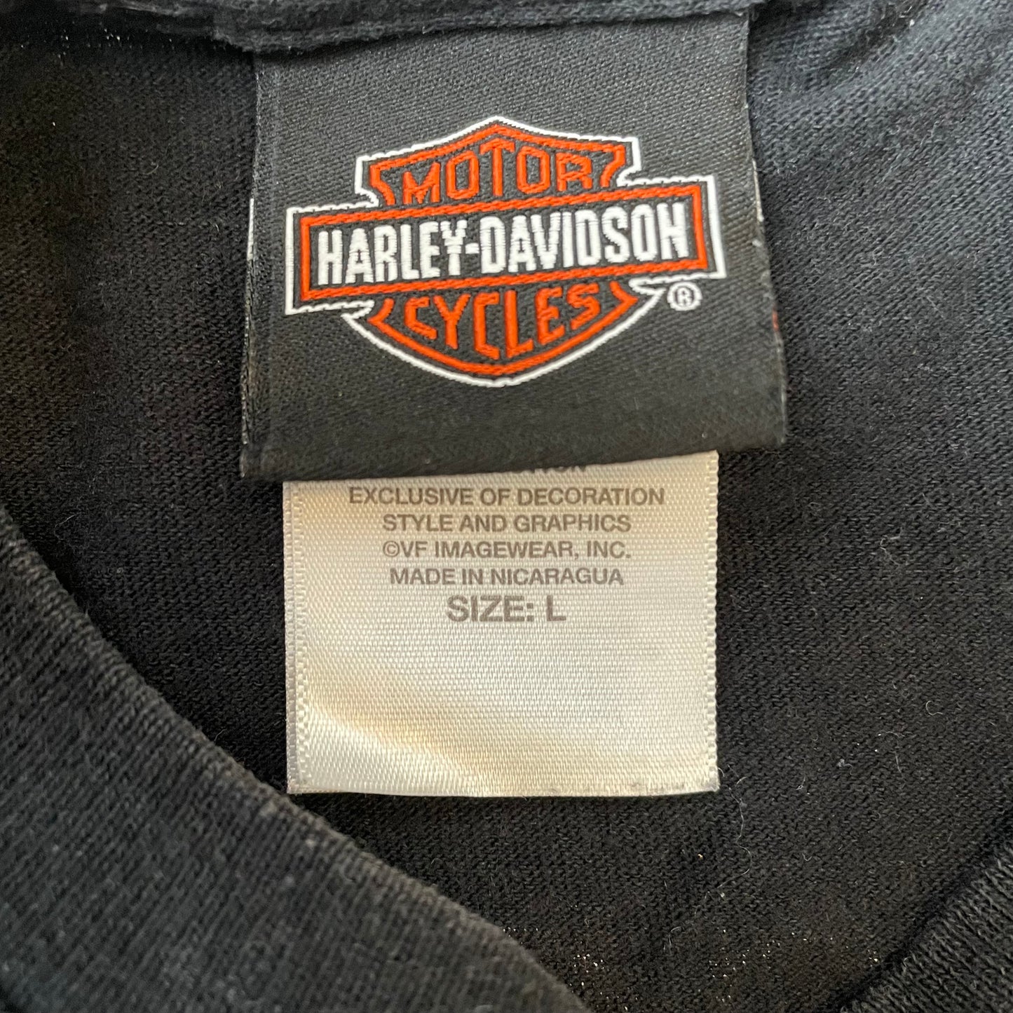(L) 2016 Harley Davidson Big Logo Wisconsin Tshirt schwarz pink