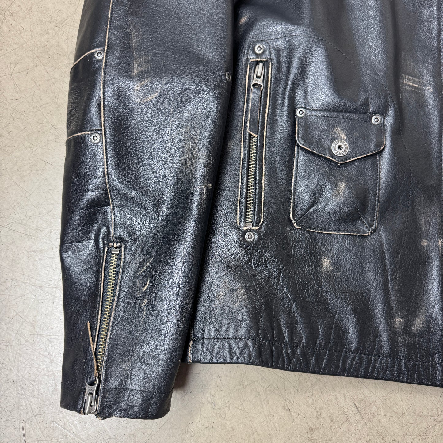 (XL-XXL) Rare Gipsy Lederjacke Faded black