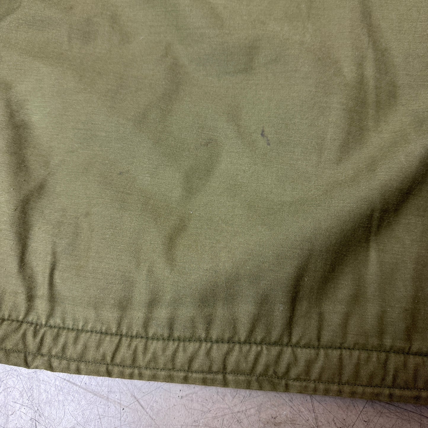 (S-M) Vintage Cropped Padded Army Jacket Olivgrün