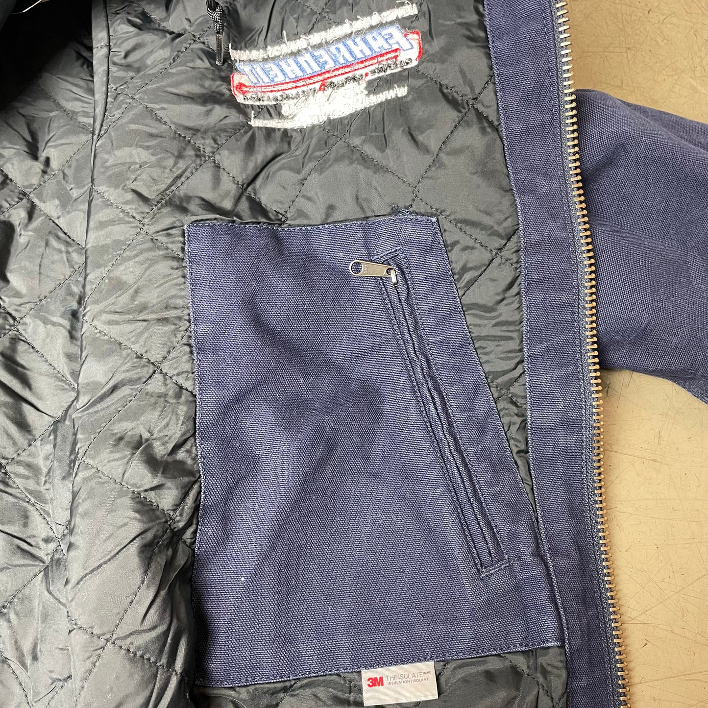 (L) Carhartt Hooded Active Jacket Workwear Navy dunkelblau
