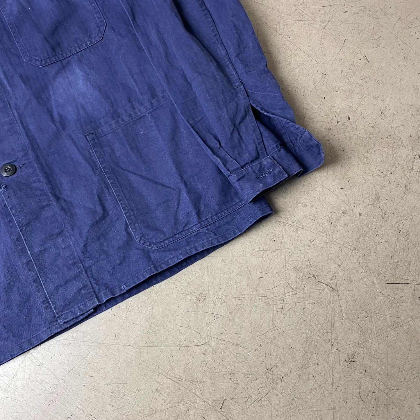 (L) French Work Shirt Yin Yang faded blau