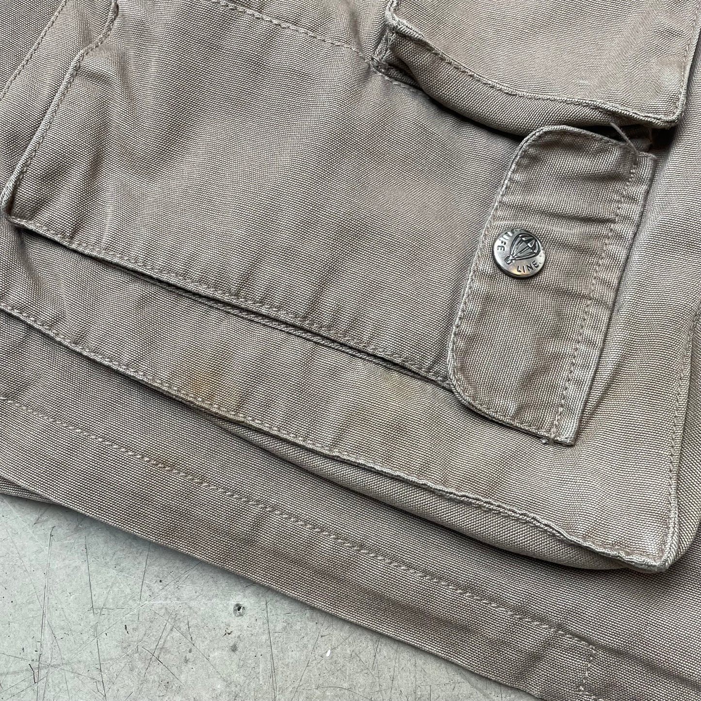 (L) Vintage Life-Line Mulitpocket Weste beige Khaki