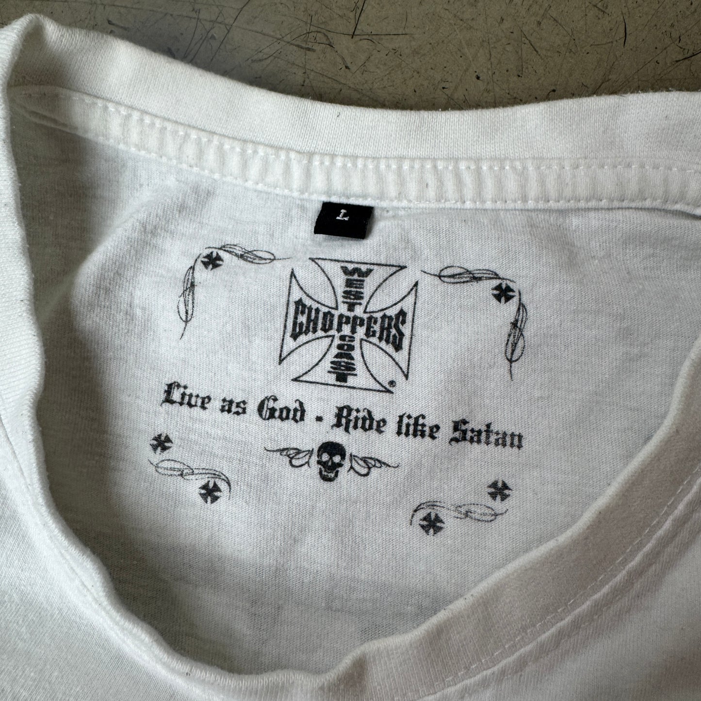 (L) Choppers Biker Big Logo T-Shirt weiß
