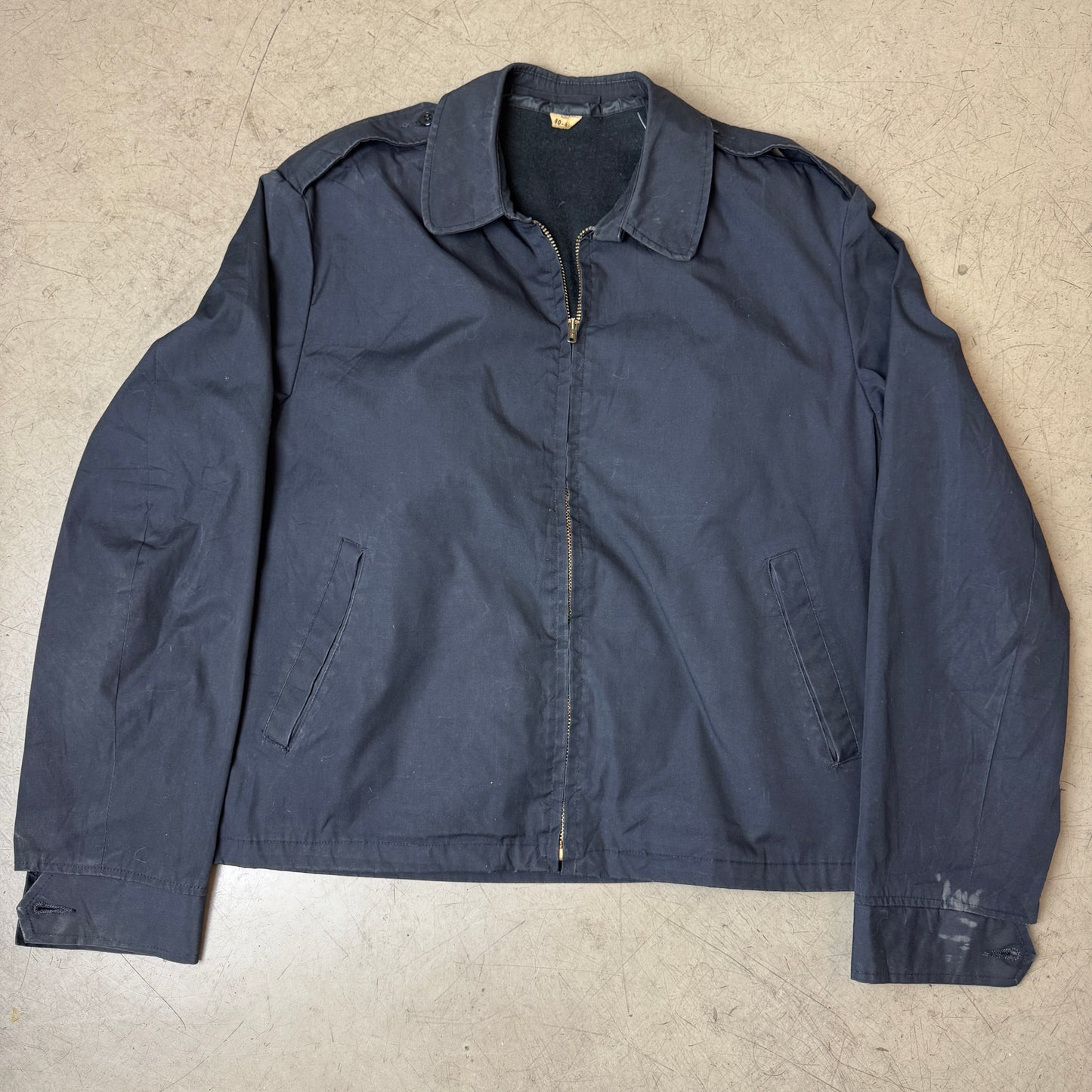 (S-M) 1980s Vintage Creighton US Navy Army Jacket 2in1 schwarz 40-42