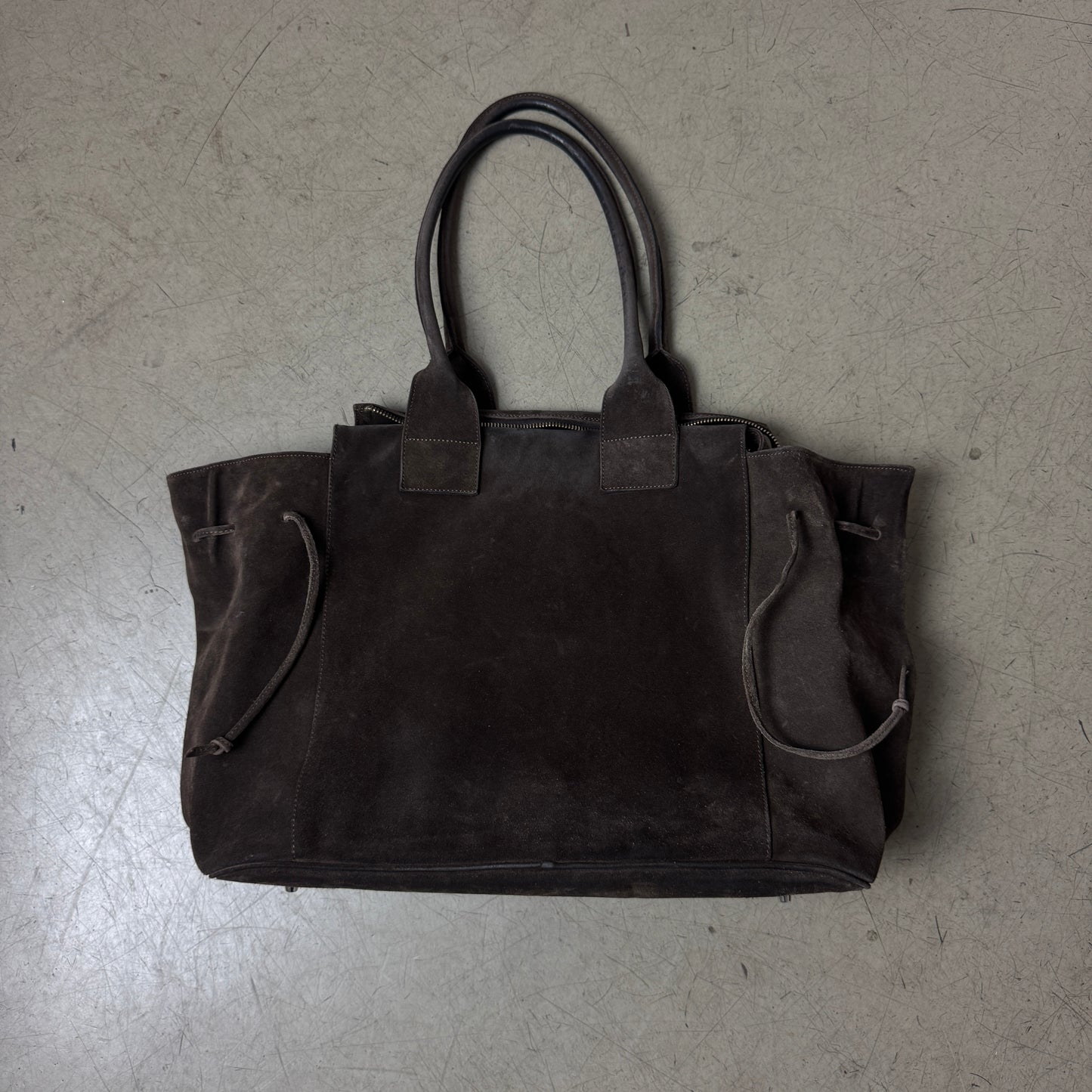 Unützer Leder Bag Handtasche dunkelbraun Wildleder Handmade in Italy