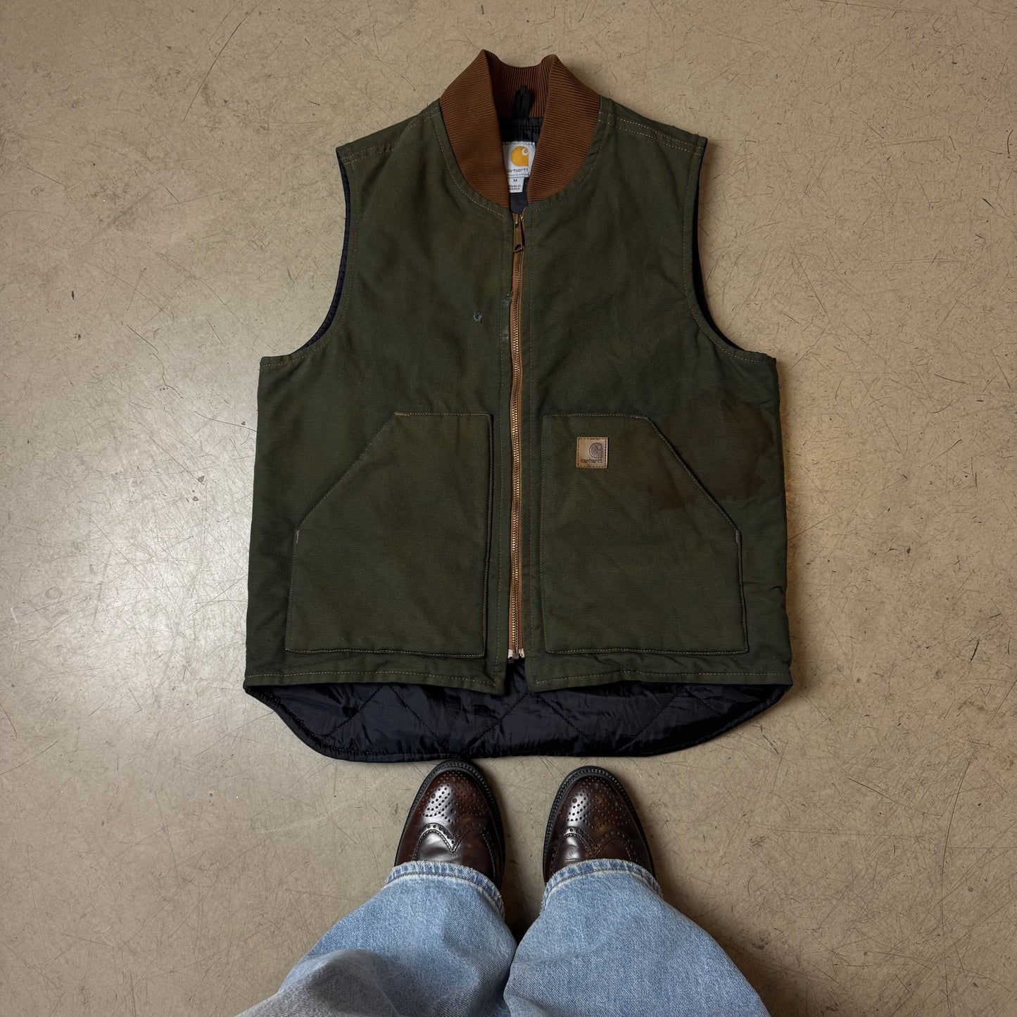 (M) Carhartt Duck Weste Forest Green