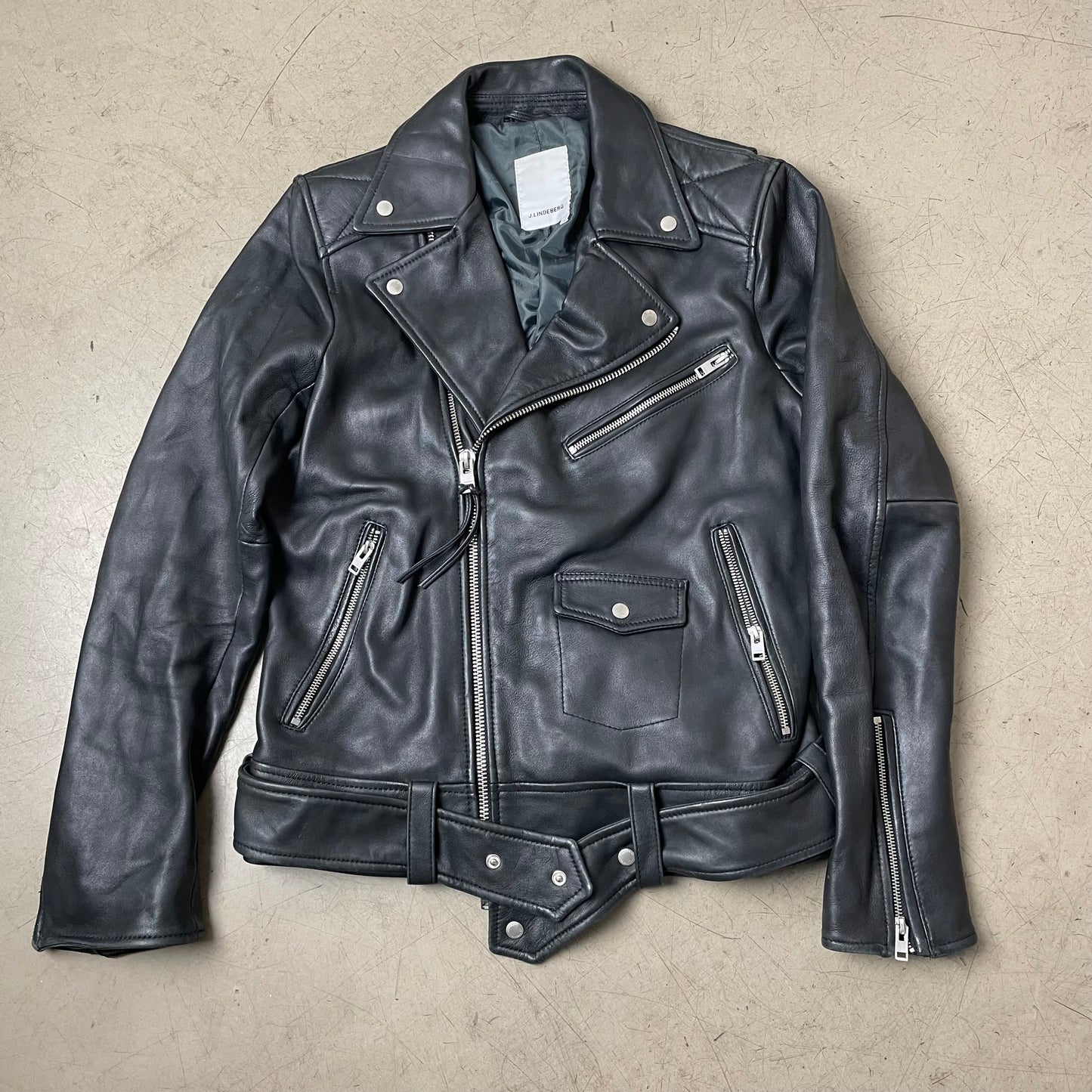 (M) J.Lindeberg Biker Lederjacke schwarz