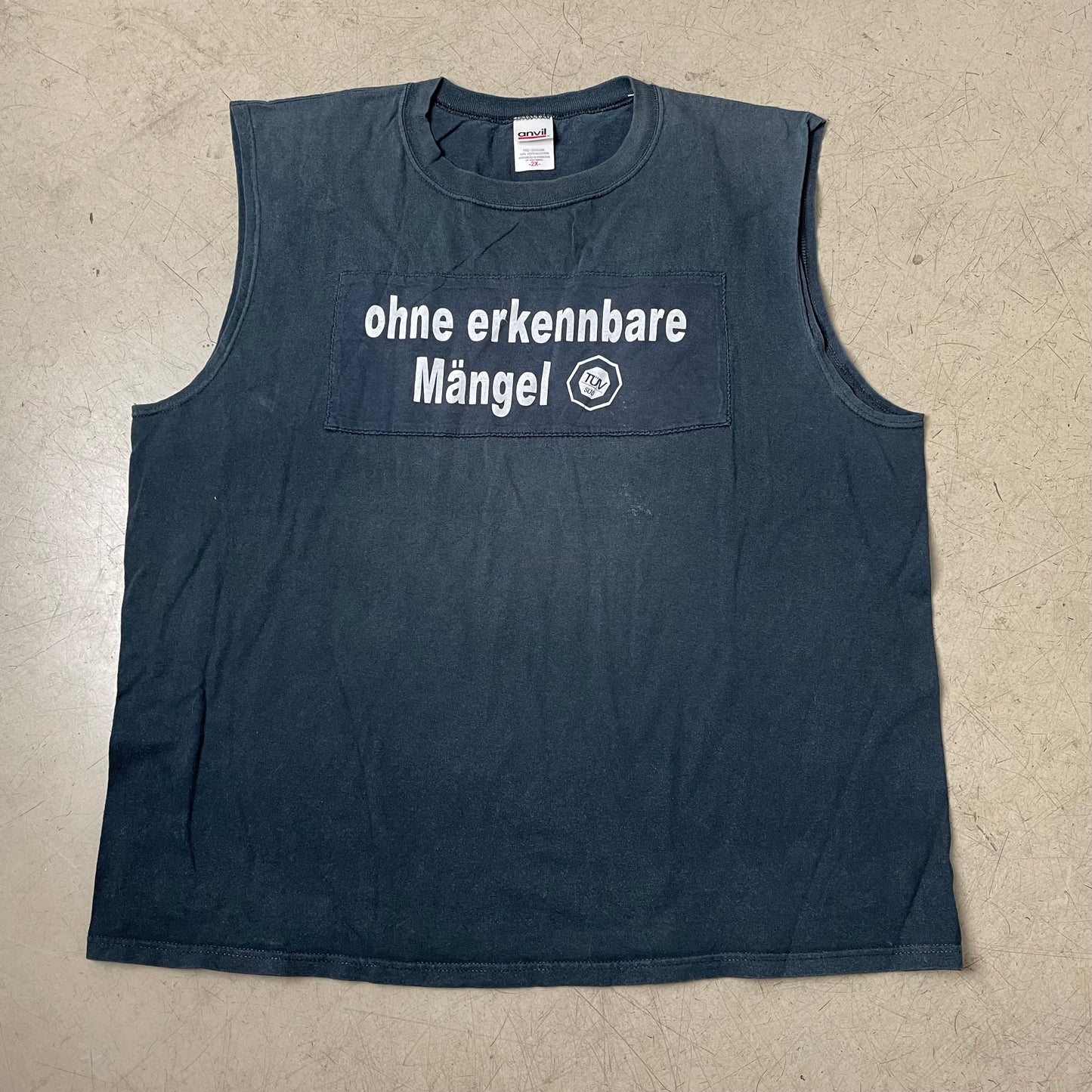 (XXL) Anvil Tüv Quote Sleevless Tshirt faded black