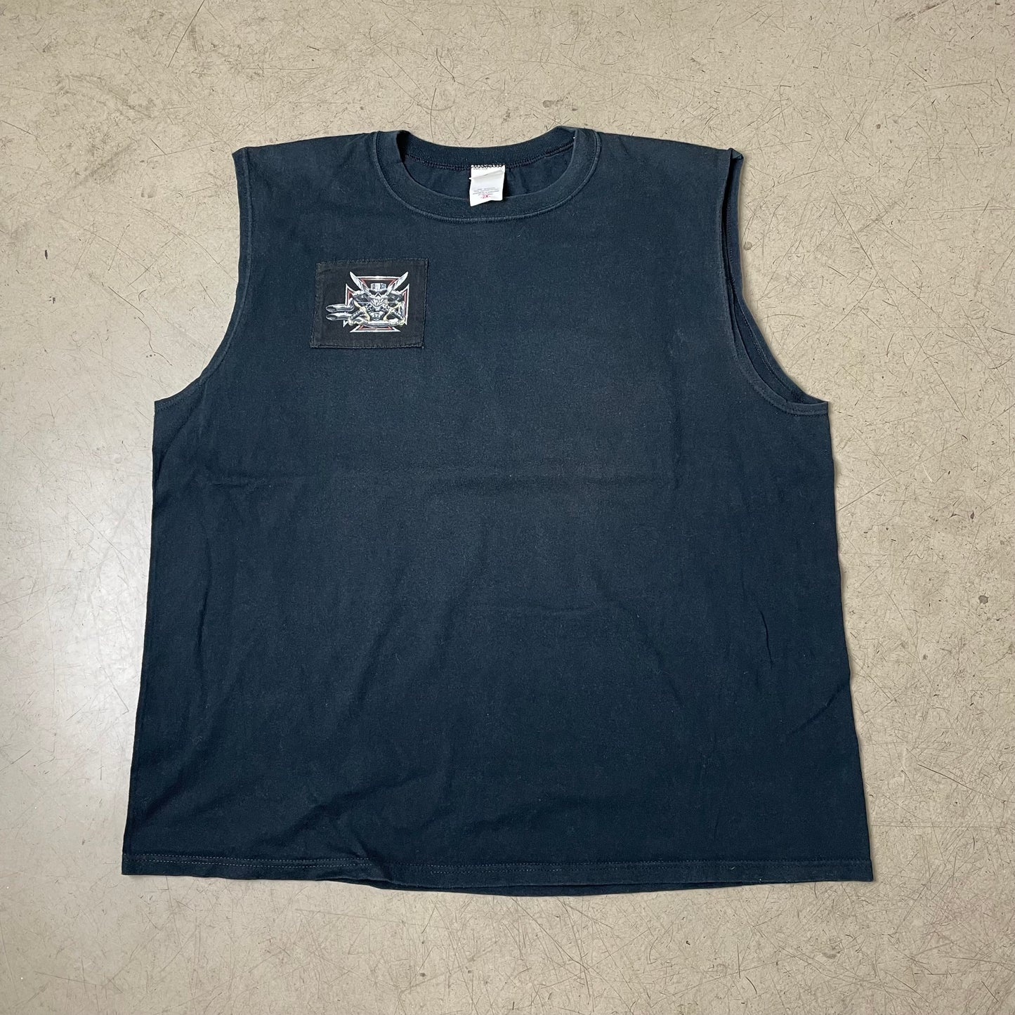 (XXL) Anvil Biker Sleeveless Shirt Schwarz