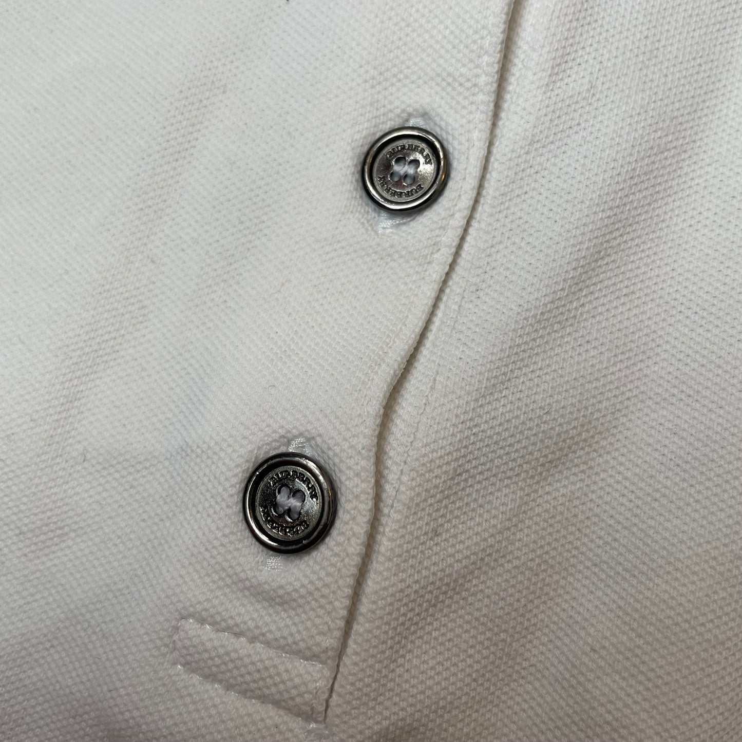 (L) Wmn Burberry Polo Longsleeve Langarm weiß Damen