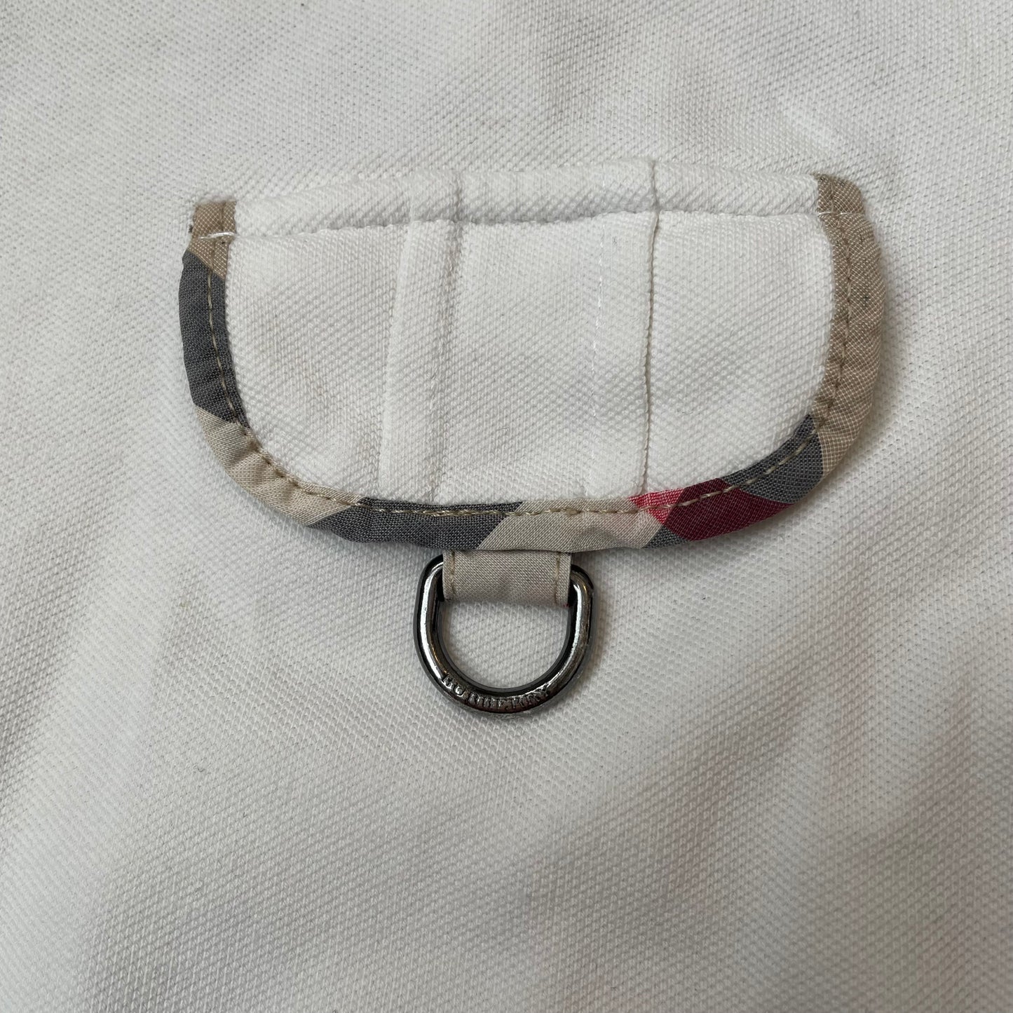 (L) Wmn Burberry Polo Longsleeve Langarm weiß Damen