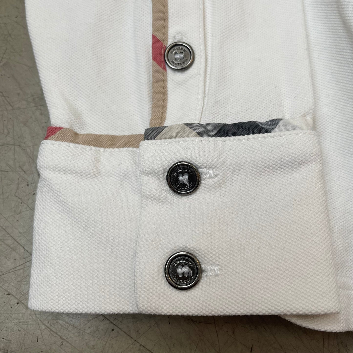 (L) Wmn Burberry Polo Longsleeve Langarm weiß Damen