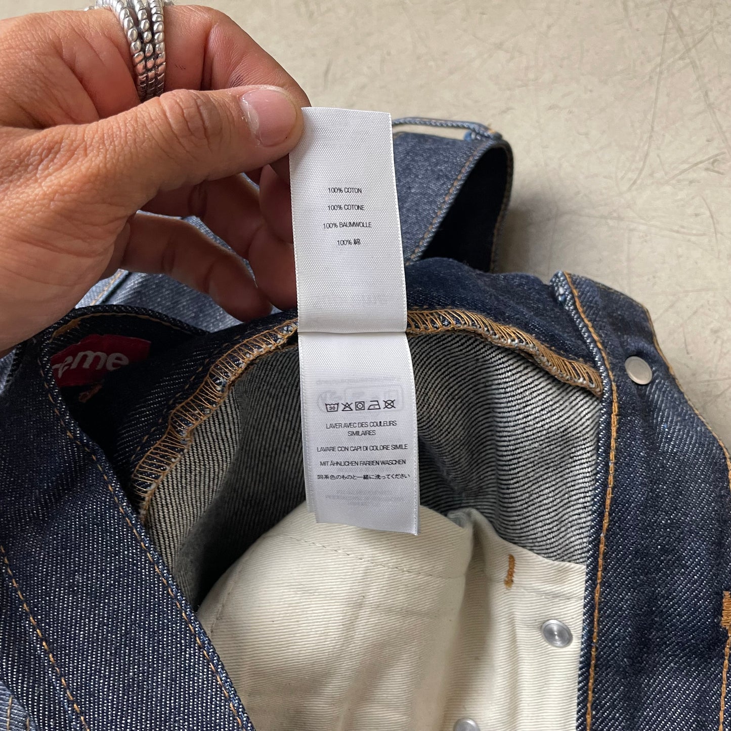 (L) Supreme Selvedge Selvage Denim Jeanshose dunkelblau W30