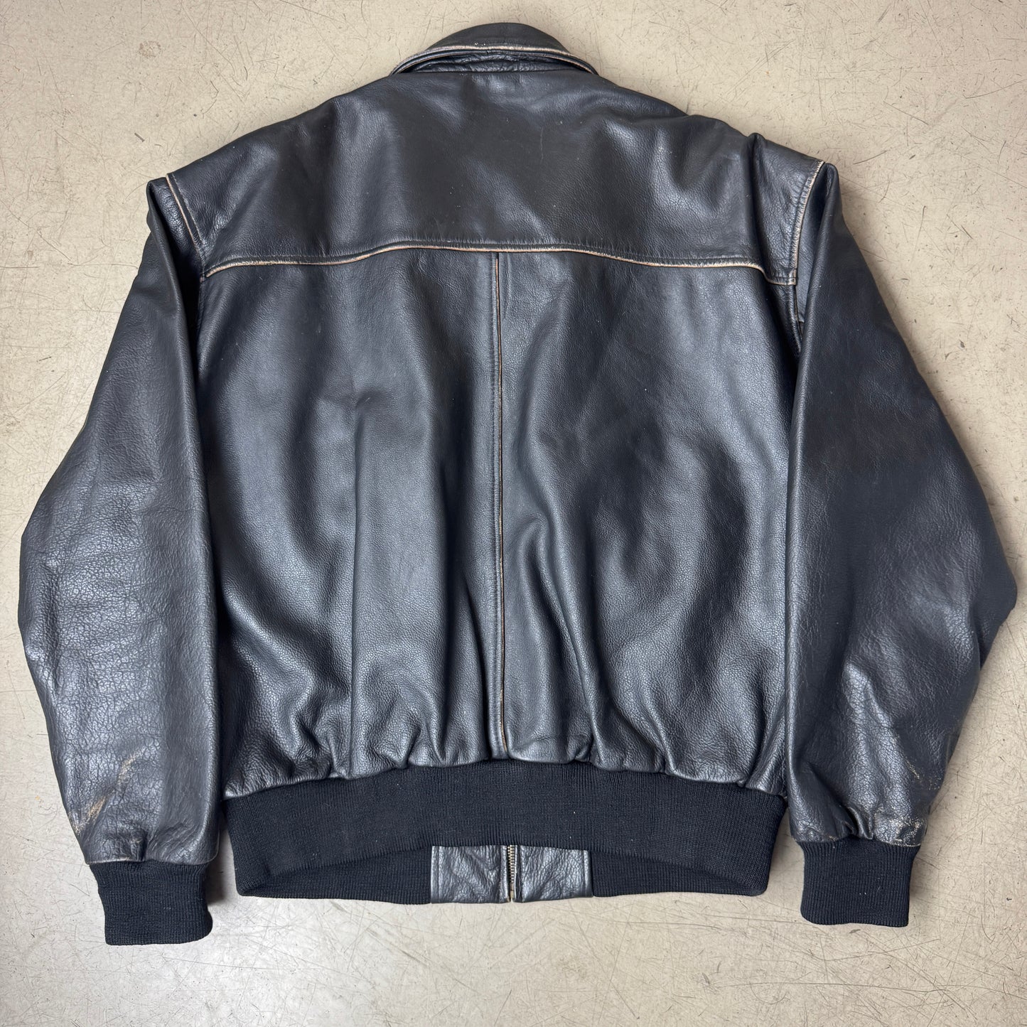(L) Vintage Gipsy Leder Bomberjacke schwarz