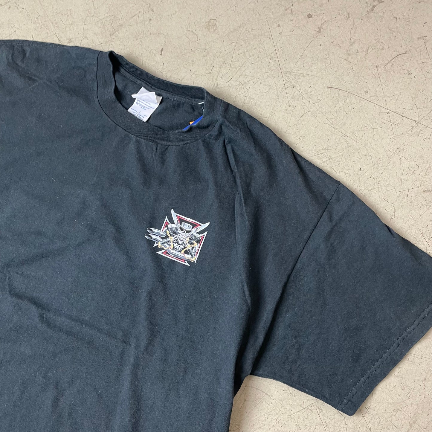 (XL) Vintage Delta Pro Weight Biker Tshirt schwarz
