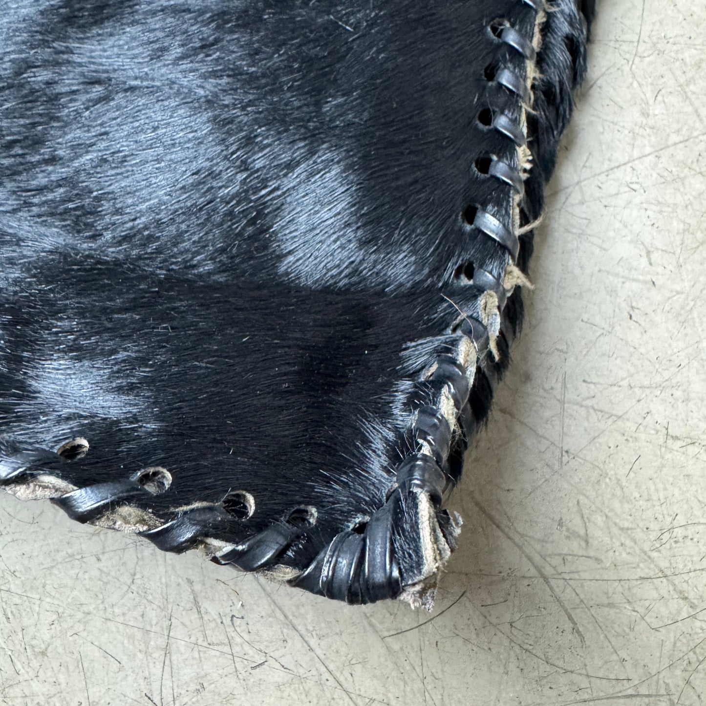 Black Cow Hide / Kuhfell Leder Side Bag