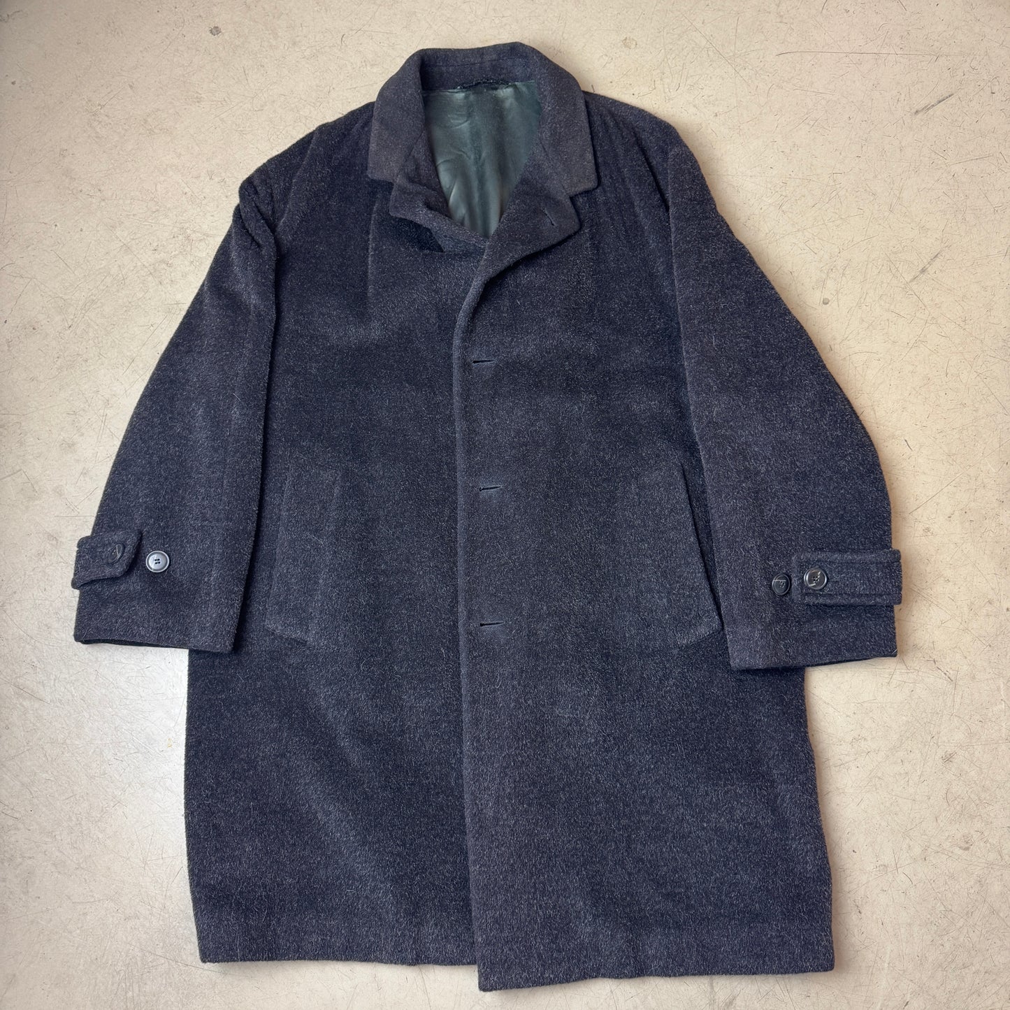 (XL) Hugo Boss Wollmantel grau Schurwolle Alpaka Herren 54