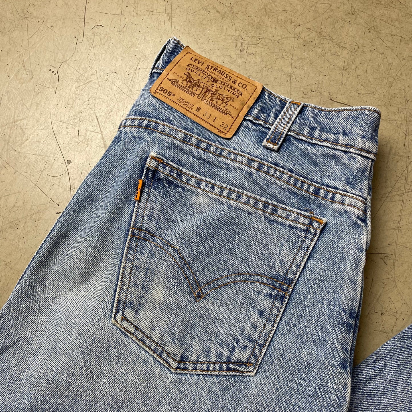 (M) Levi’s 505 Orange Tab Jeanshose hellblau W33/L32