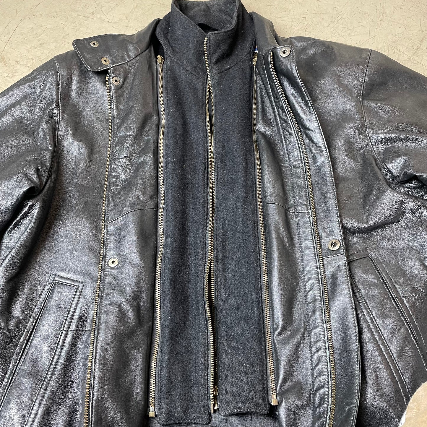 (L) Lederjacke schwarz