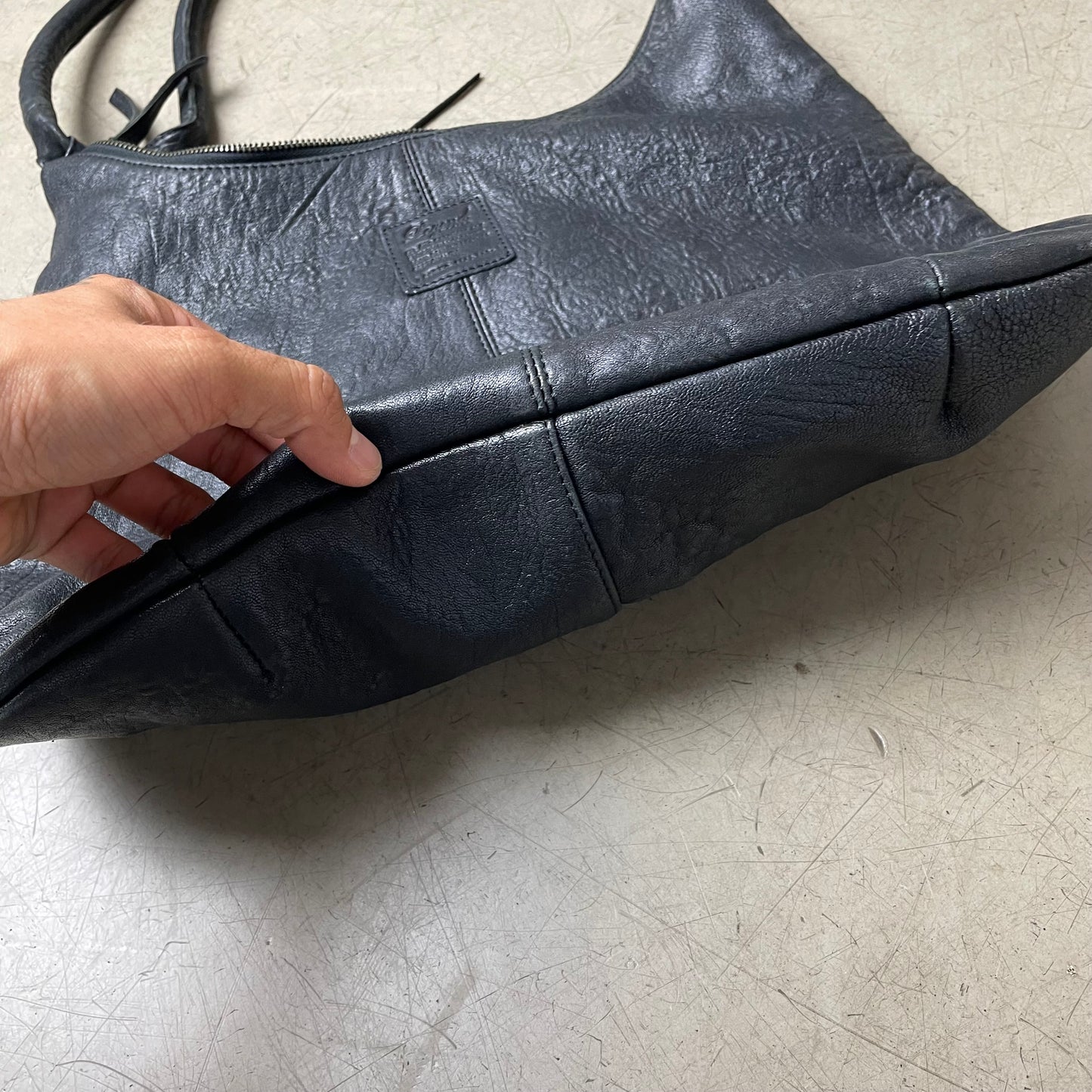 Legend Leder Side Bag Tote Bag Tasche schwarz
